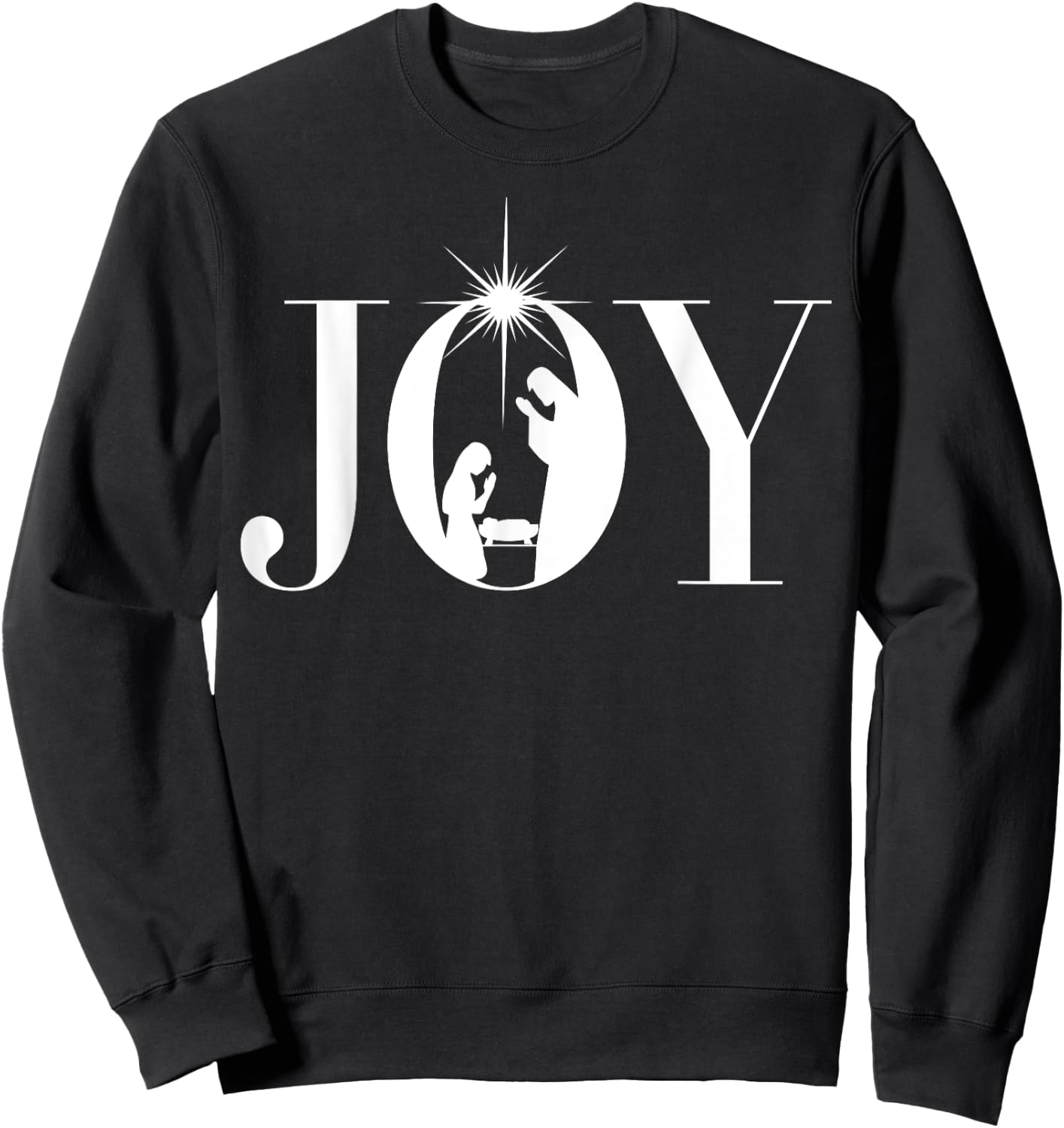 Christmas Nativity Christian Christmas Joy White Sweatshirt - Sweatshirt | Black