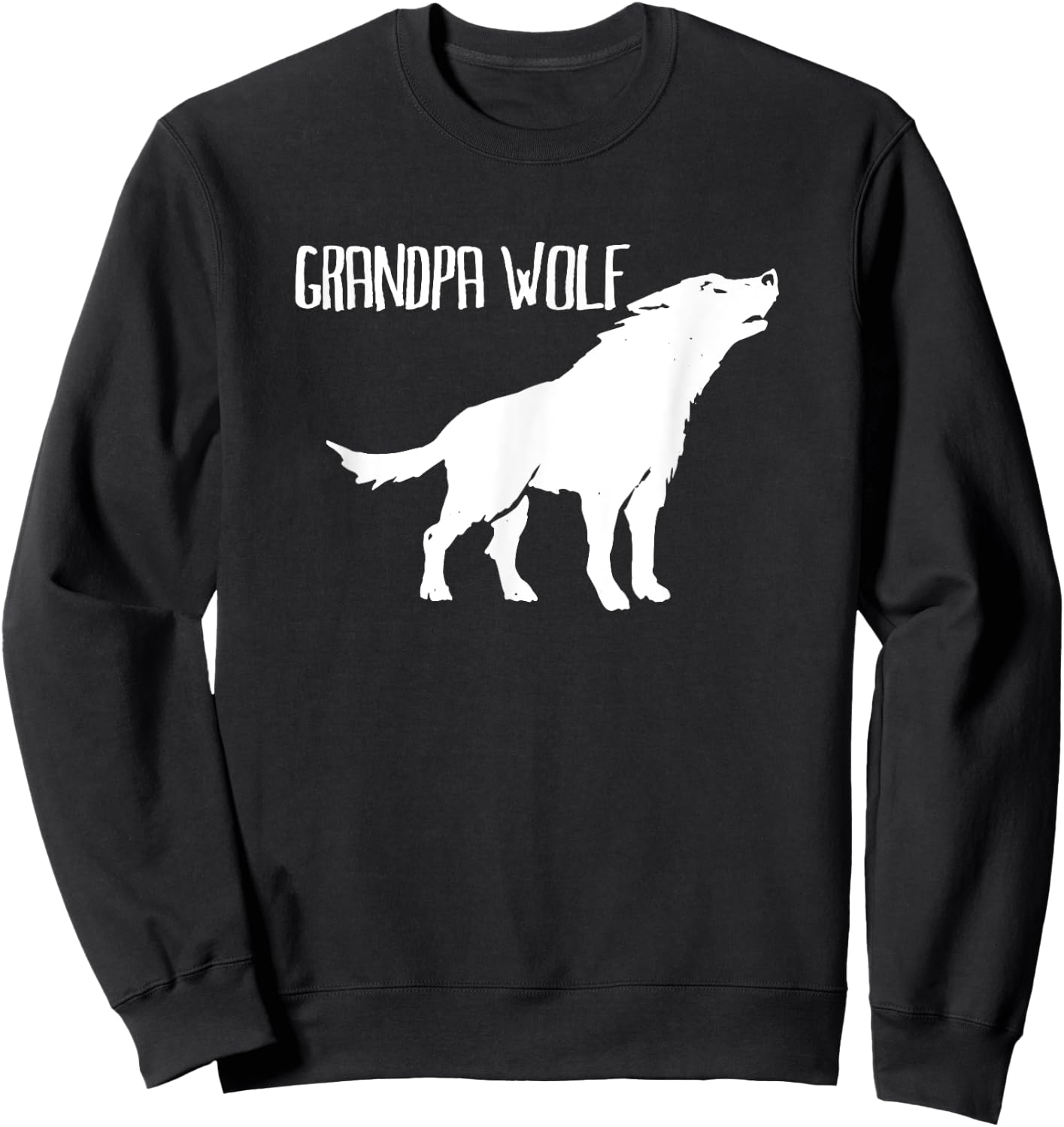 Grandpa Wolf Shirt, Matching Family, Halloween, Grandpa Gift Sweatshirt - Sweatshirt | Black