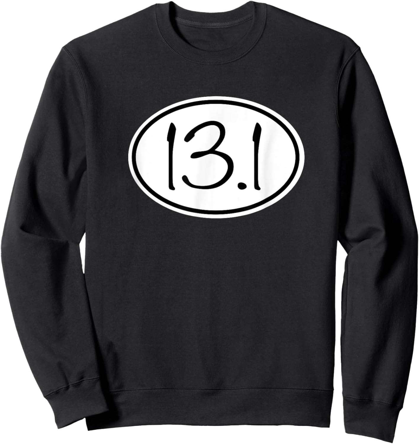 13.1 Oval Half Marathon Decal Running Sweatshirt - Sweatshirt | Black