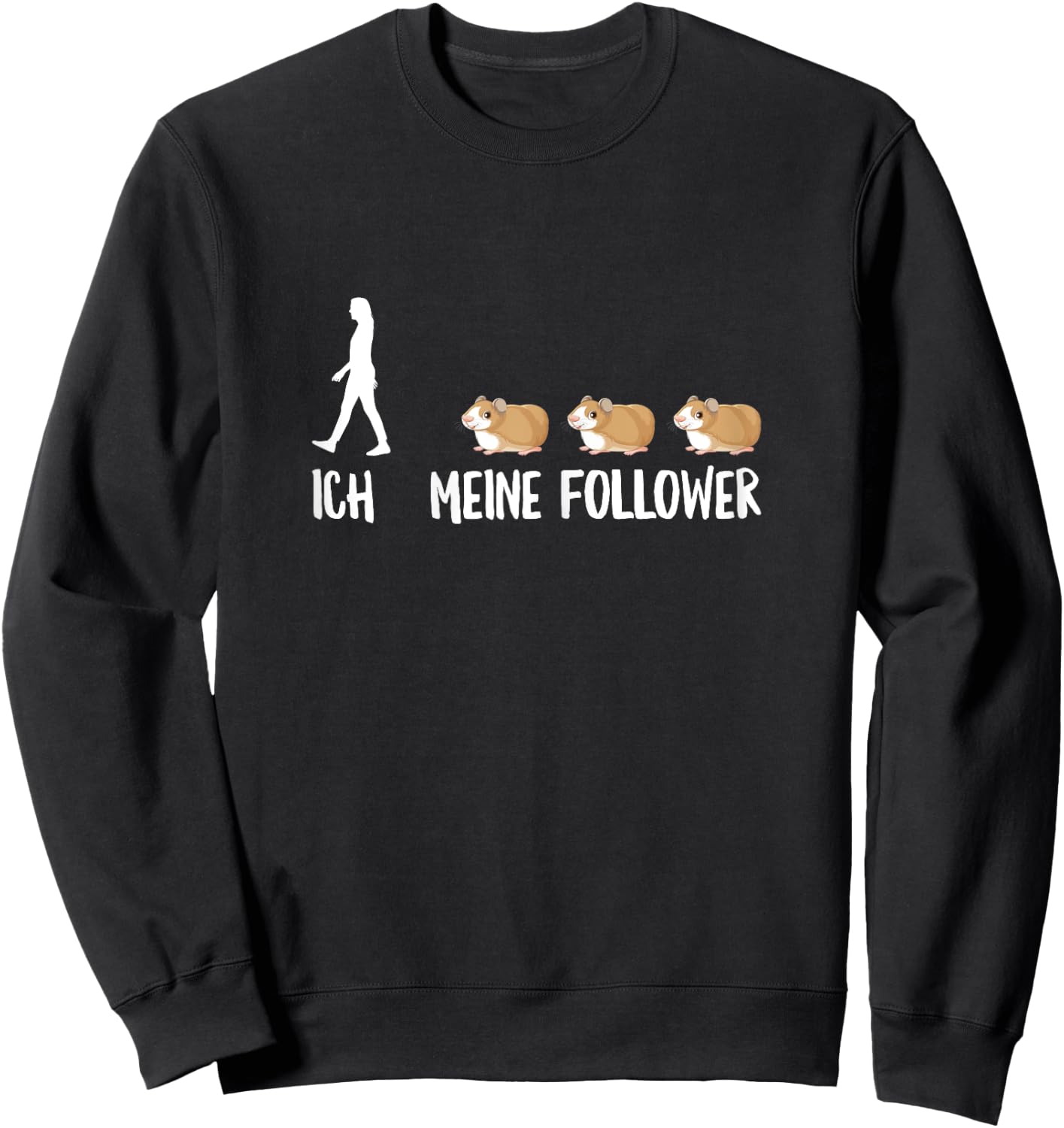 Women's with German Text "Ich Meine Follower Guinea Pig" Sweatshirt - Sweatshirt | Black