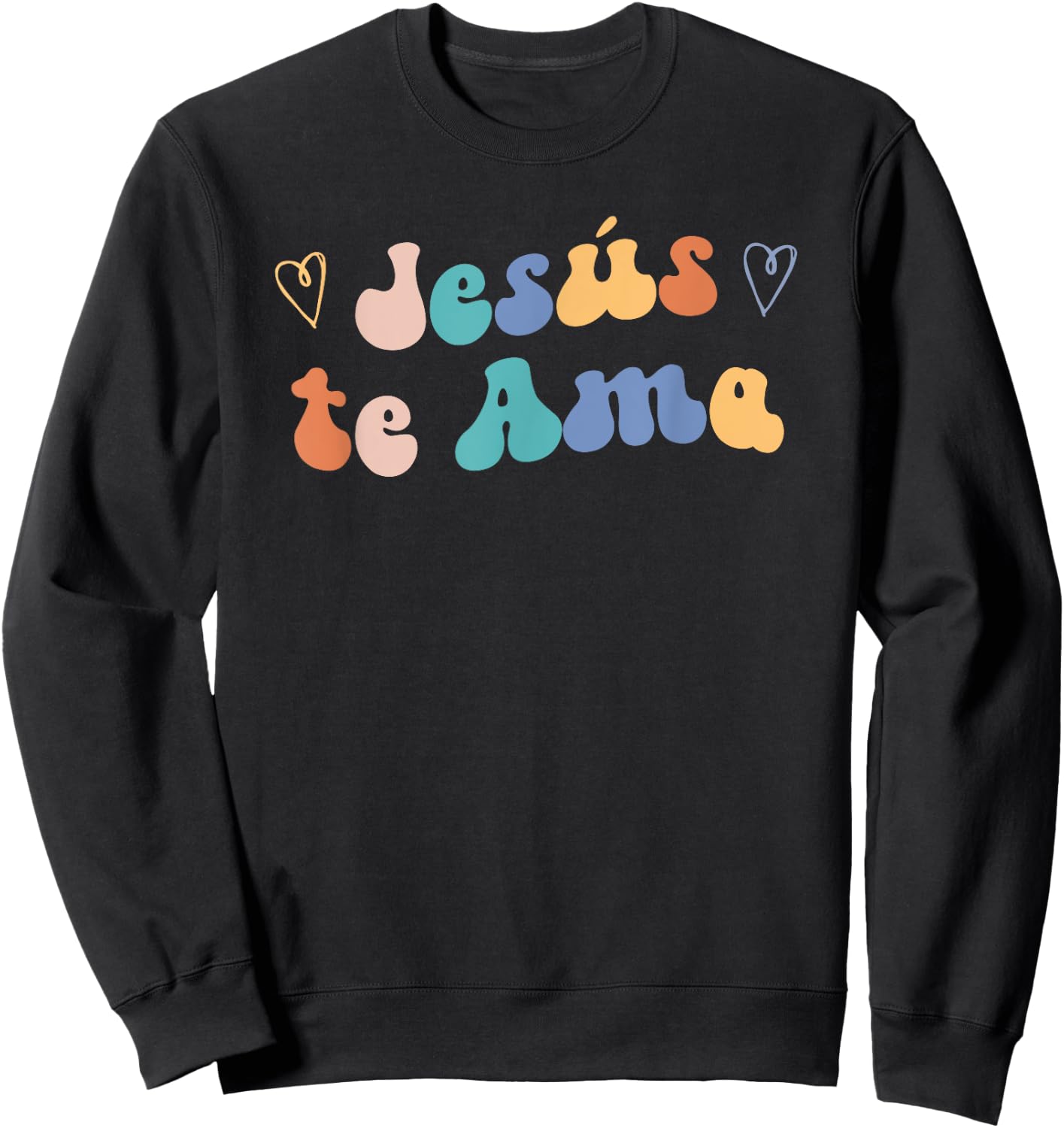 Jesus te Ama | Spanish Inspiring Loving Quote Sweatshirt - Sweatshirt | Black