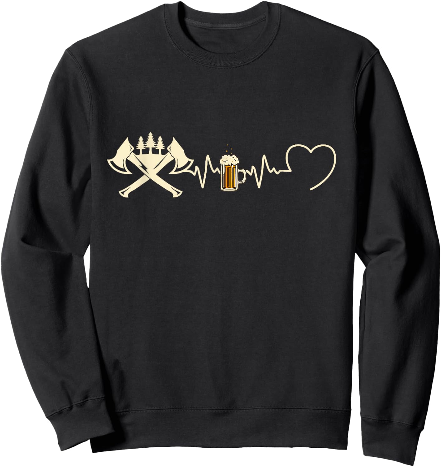 Lumberjack Beer Man Humour Wood Funny Gift , Black Sweatshirt - Sweatshirt | Black