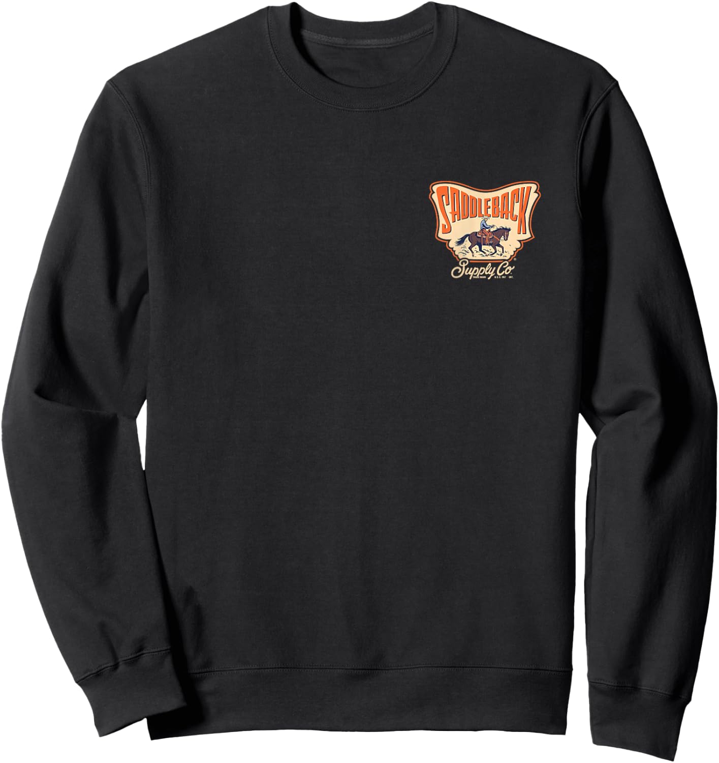Riding Out West Cowboy Graphic Country Lightweight Graphic Sweatshirt - Sweatshirt | Black