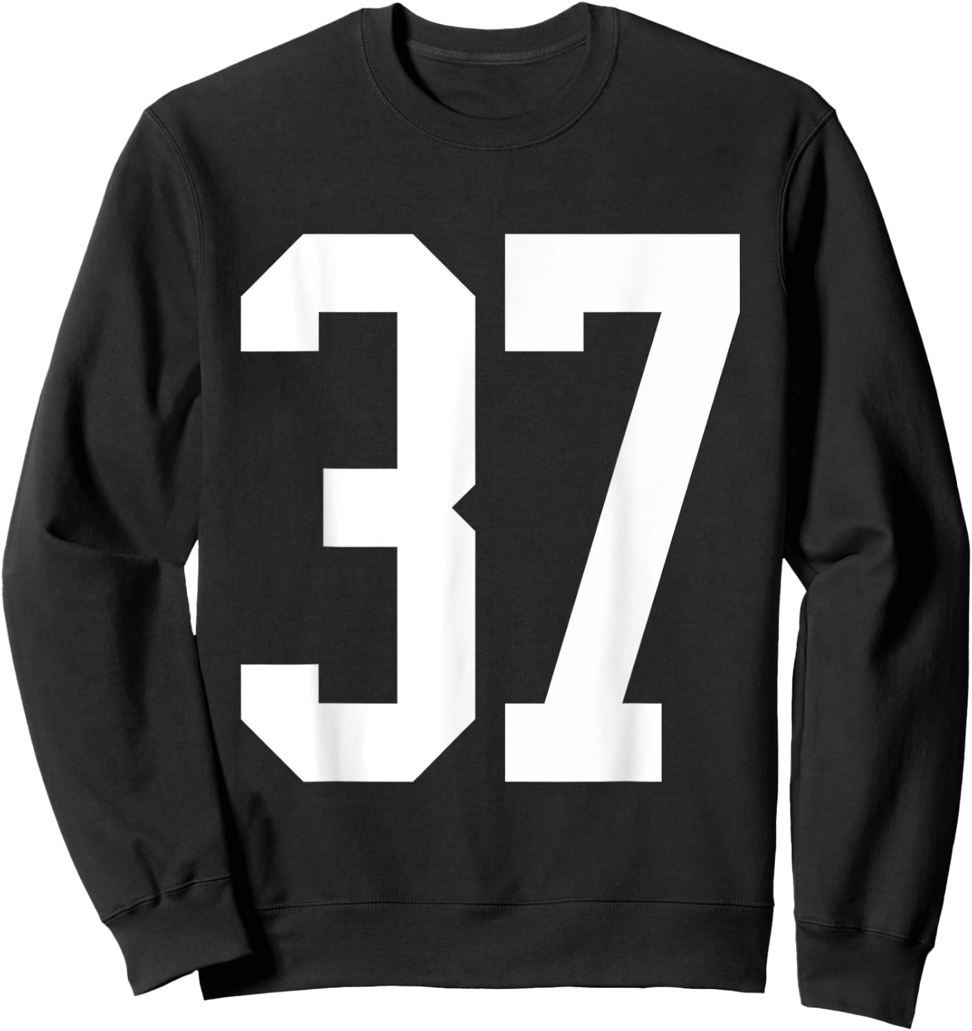 #37 White Number 37 Sports Fan Jersey Style Sweatshirt - Sweatshirt | Black