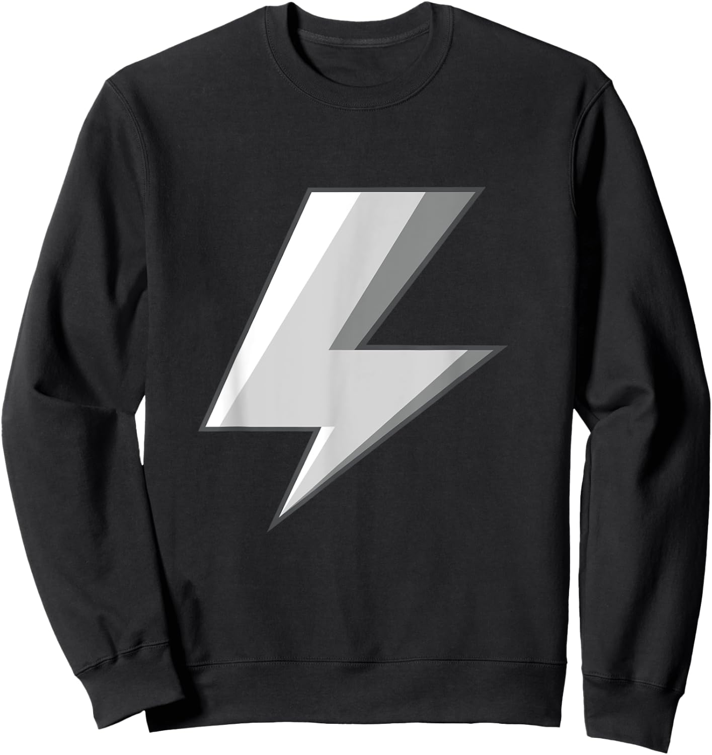 Lightning Bolt White Grey Easy Halloween Costume Sweatshirt - Sweatshirt | Black