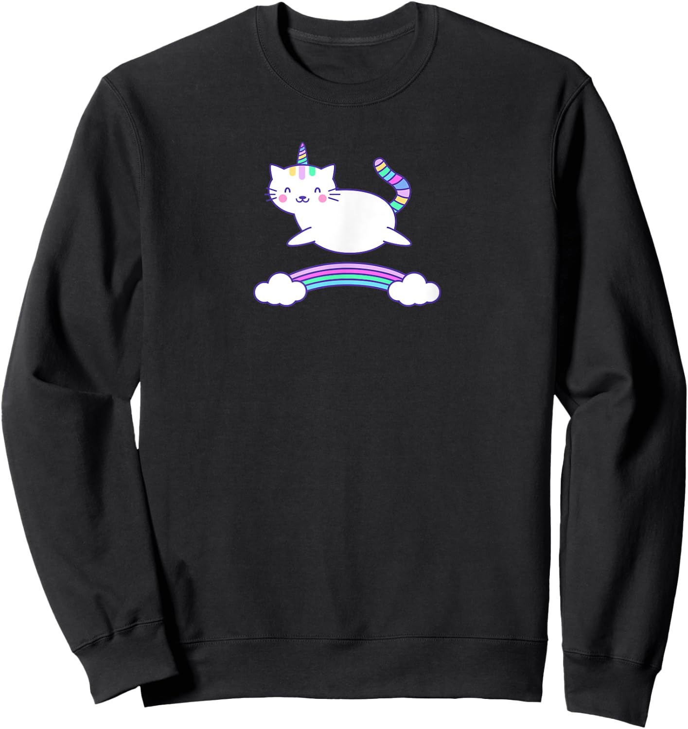 Unicorn Cat Kittycorn Caticorn Sweatshirt - Sweatshirt | Black