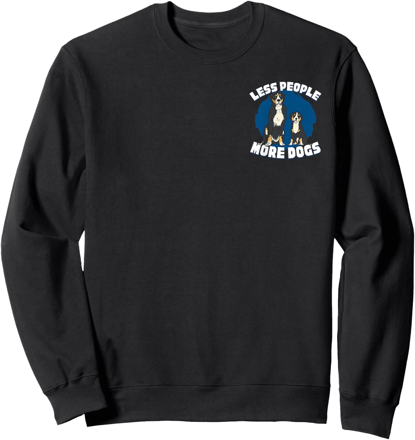 Less People More Dogs Minimalist Dog Lover Sweatshirt - Sweatshirt | Black