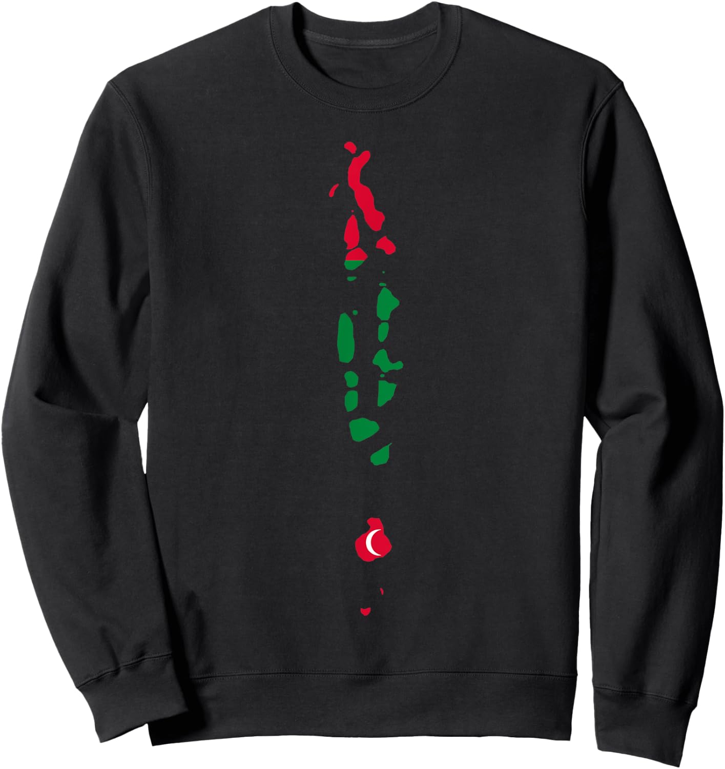 Malediven Flagge im Malediven Umriss - Malediven Sweatshirt - Sweatshirt | Black