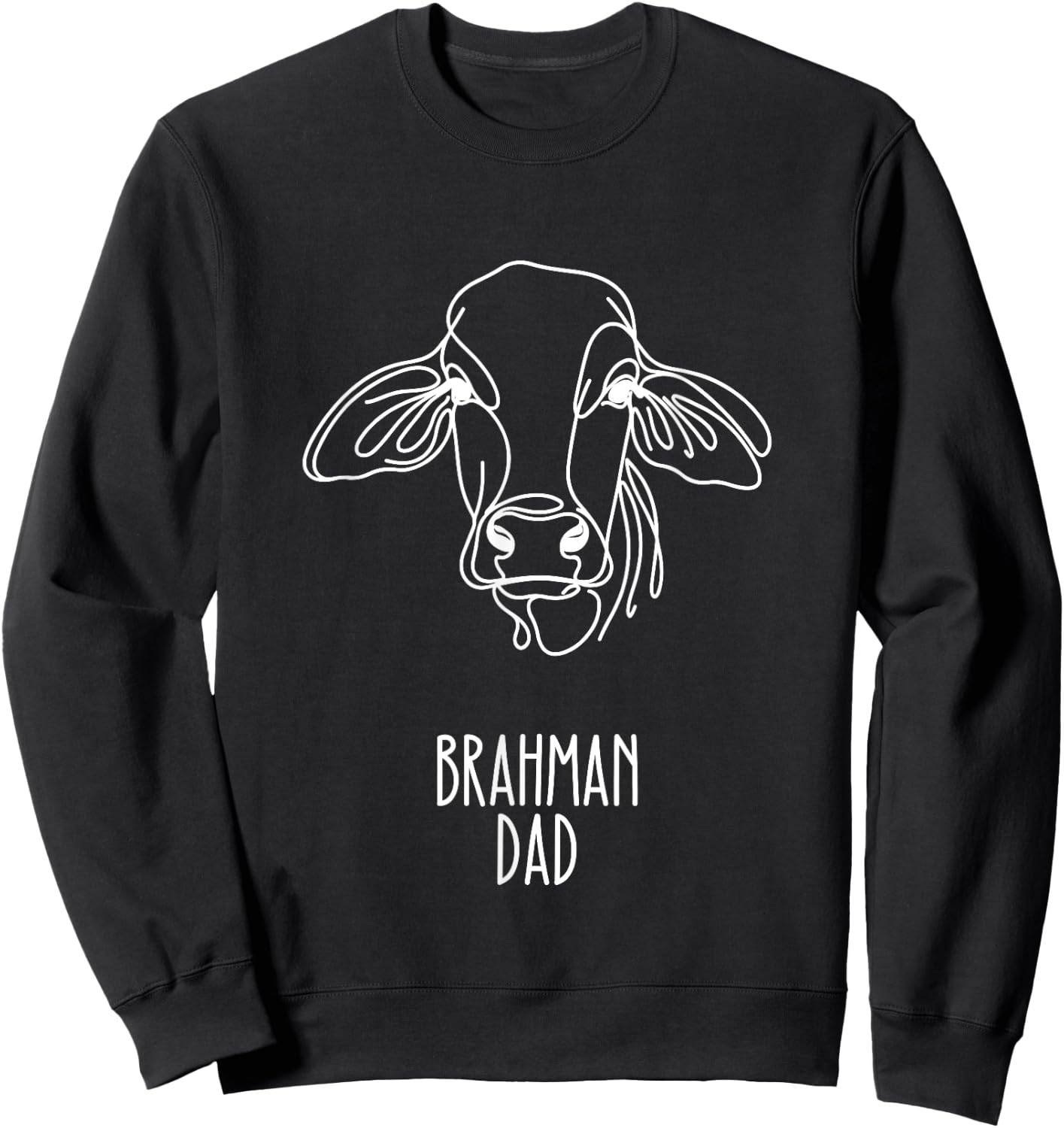 Line Art Best Cow Dad Men - Brahman Sweatshirt - Sweatshirt | Black