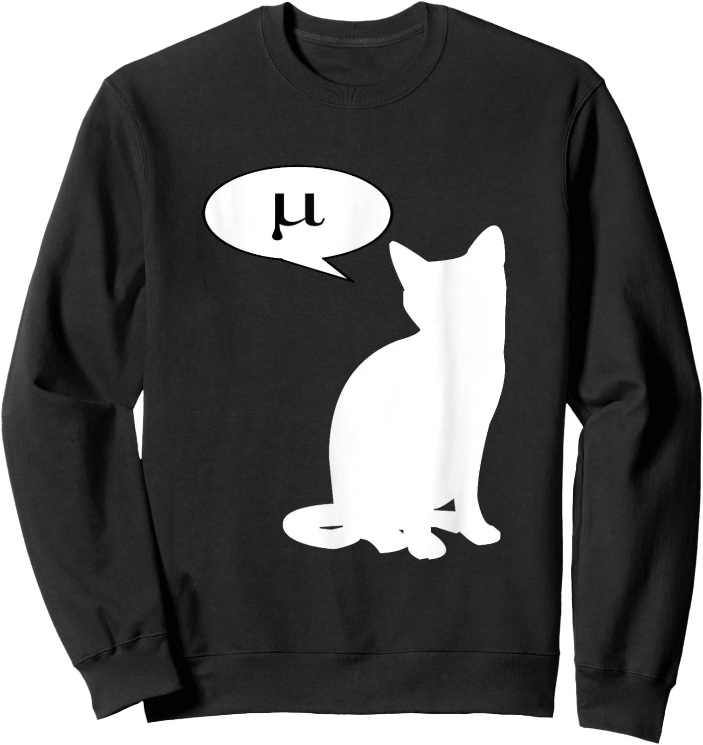 Mu Cat - Greek Letter Mew Meow Miu Sweatshirt - Sweatshirt | Black
