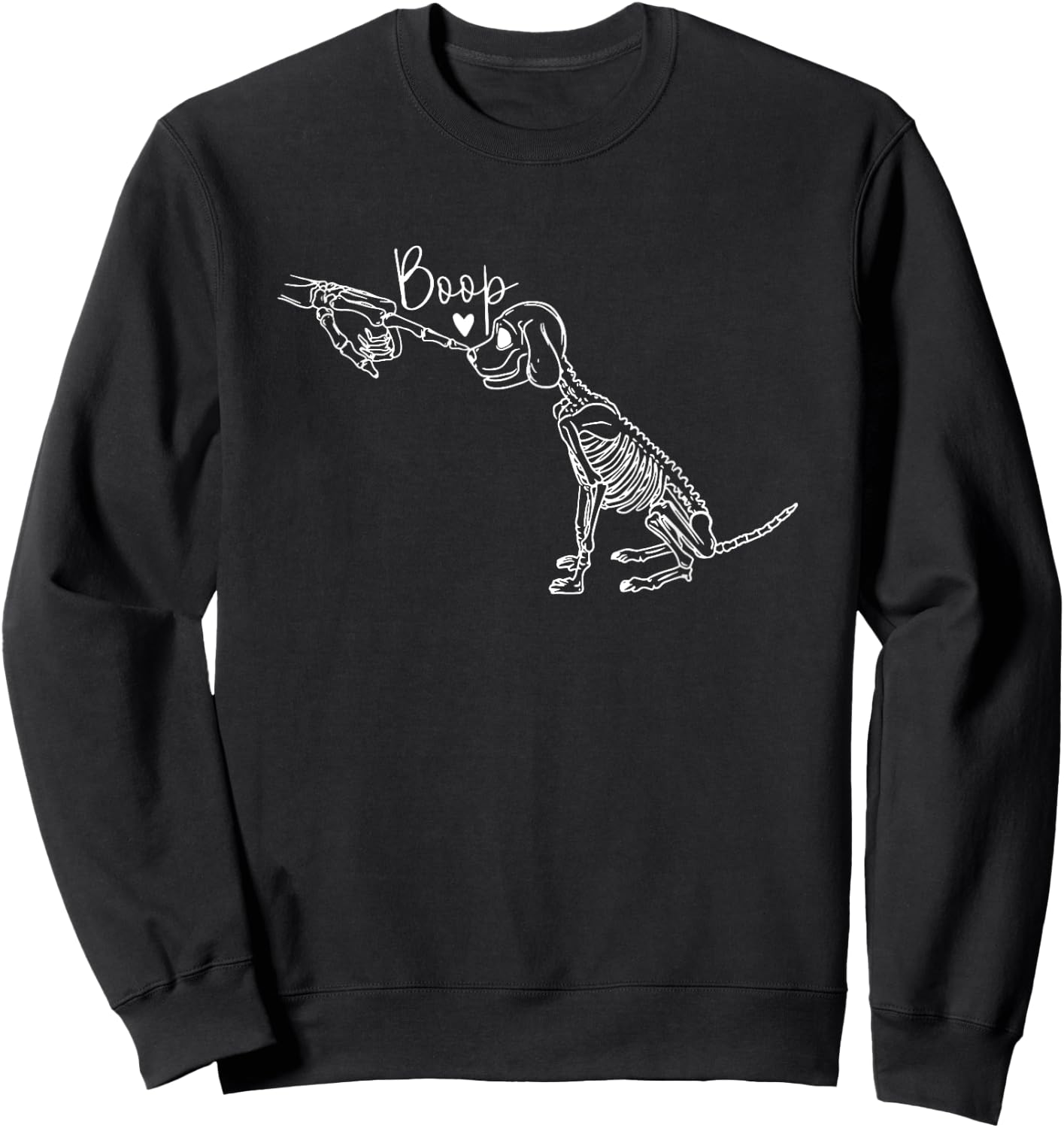 dog skeleton boop Men Women Sweatshirt - Sweatshirt | Black