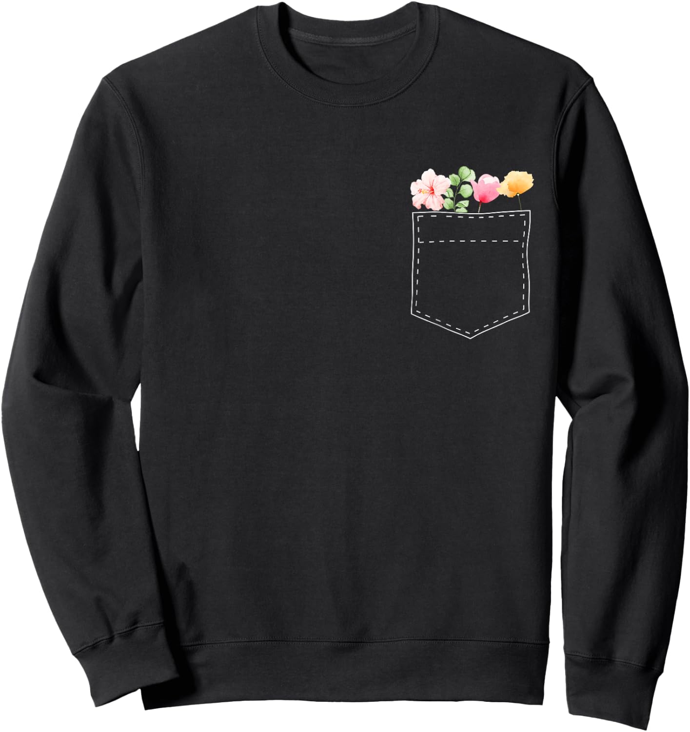 Flowers bouquet Floral Pocket Sweatshirt - Sweatshirt | Black