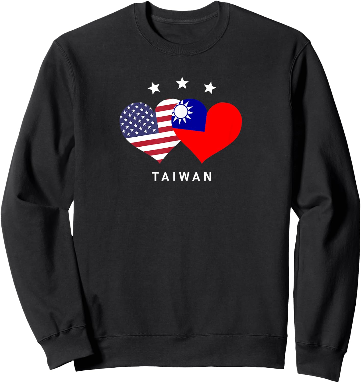 Taiwan Flag USA Flag Love Heart Kids Men Sweatshirt - Sweatshirt | Black