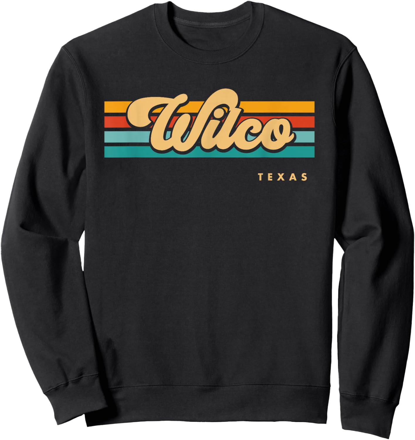 Vintage Sunset Stripes Wilco, Texas Sweatshirt - Sweatshirt | Black