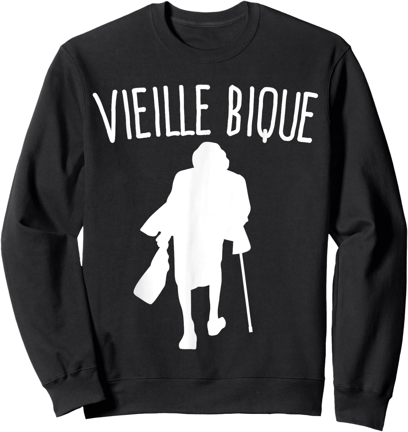 Vieille Bique | Gift Old Bique | Humour Granny , Black, S Sweatshirt - Sweatshirt | Black