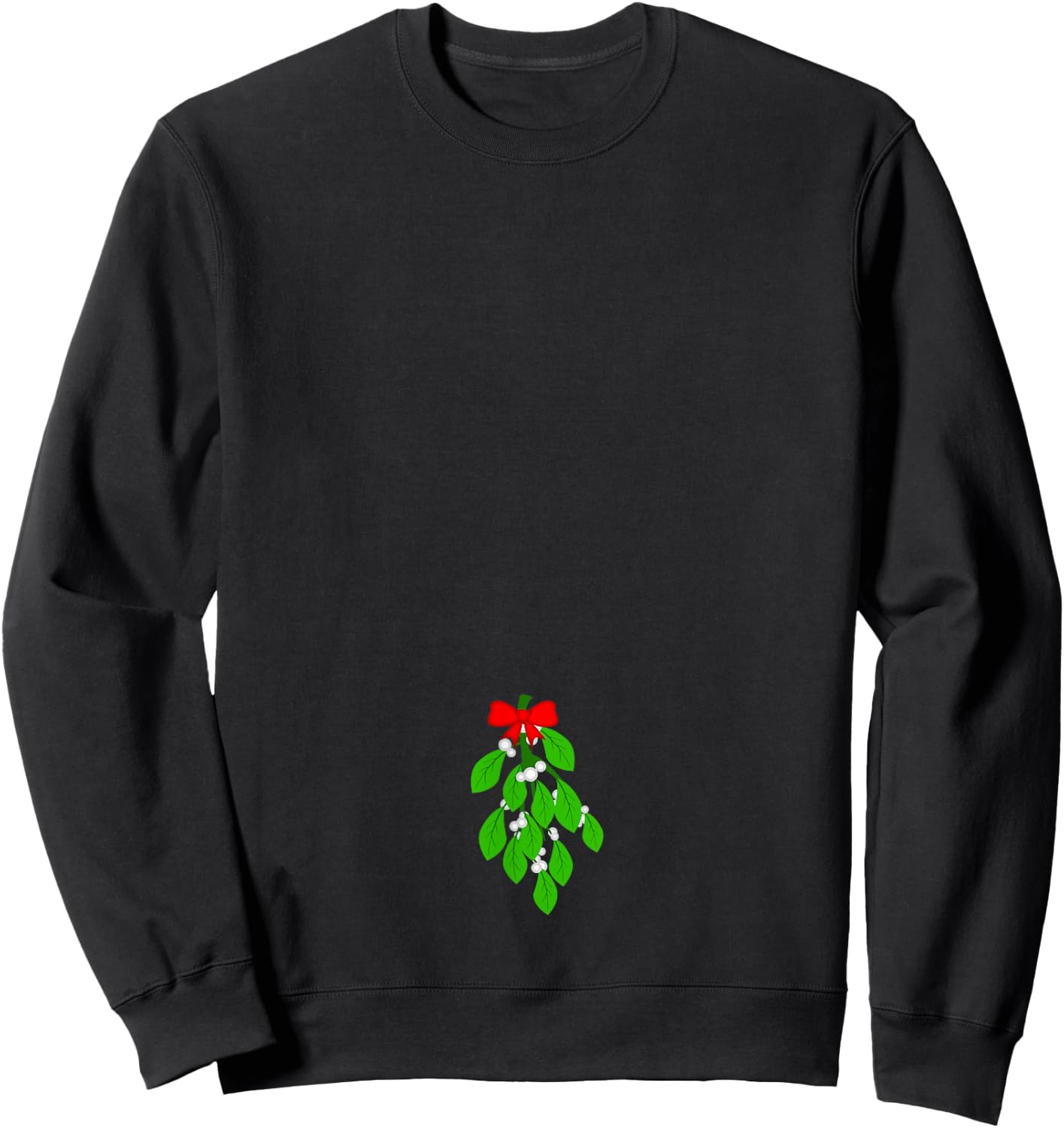 Christmas Mistletoe Below The Belt Funny Adult Humor Sweatshirt - Sweatshirt | Black