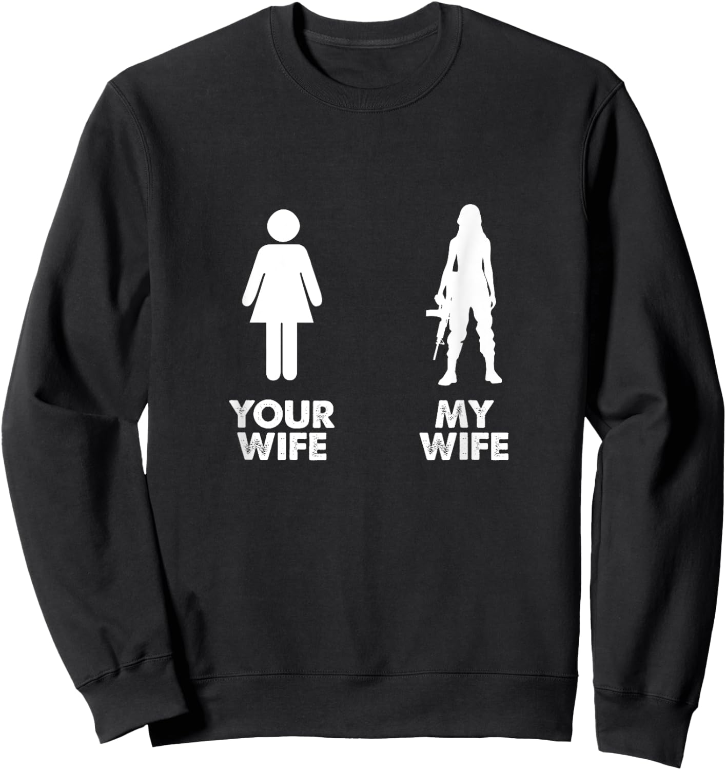 My Wife Is A US Veteran Proud Husband Of Women Vet Sweatshirt - Sweatshirt | Black