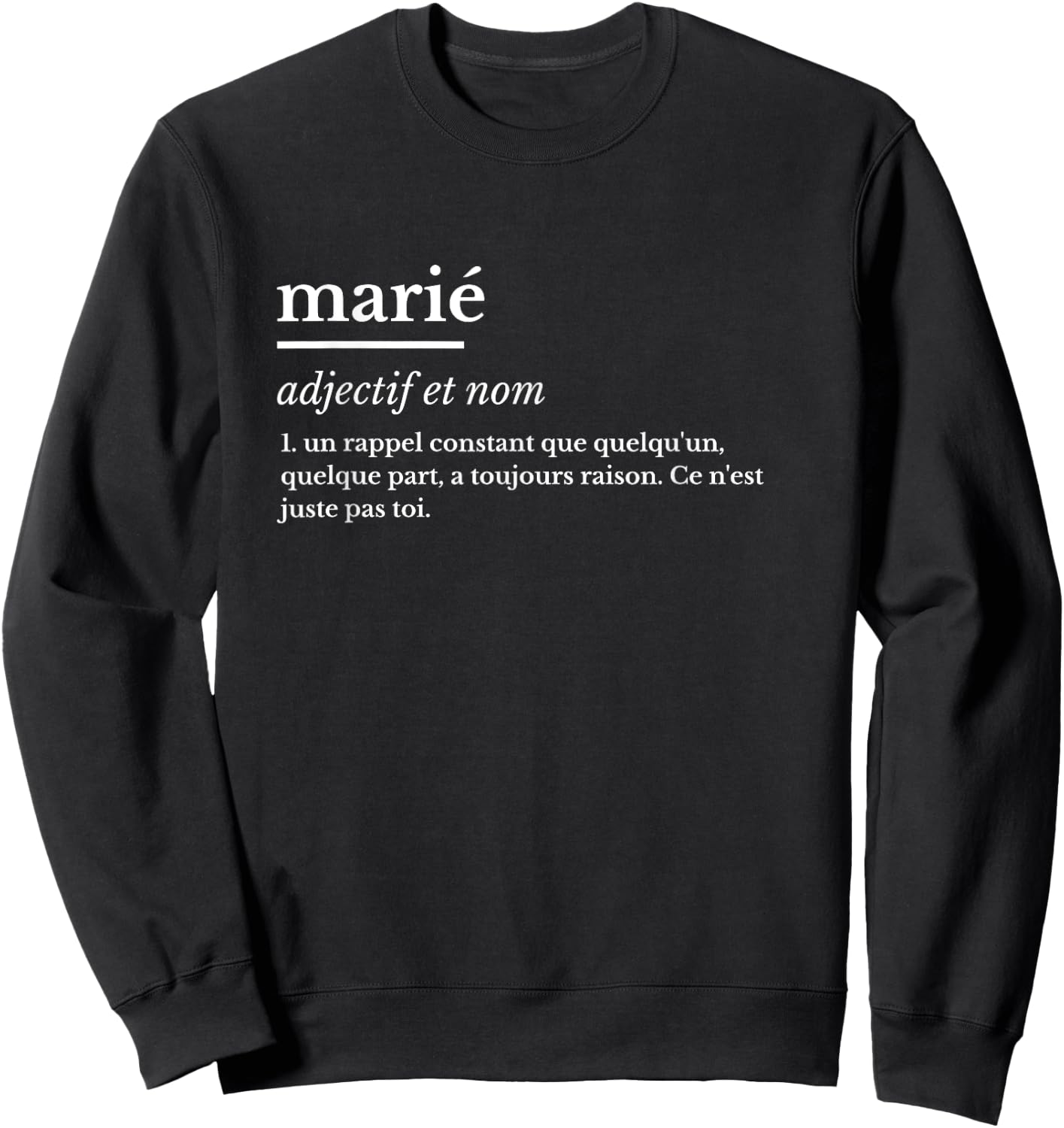 Wedding joke humorous funny definition of couple , Black, S Sweatshirt - Sweatshirt | Black