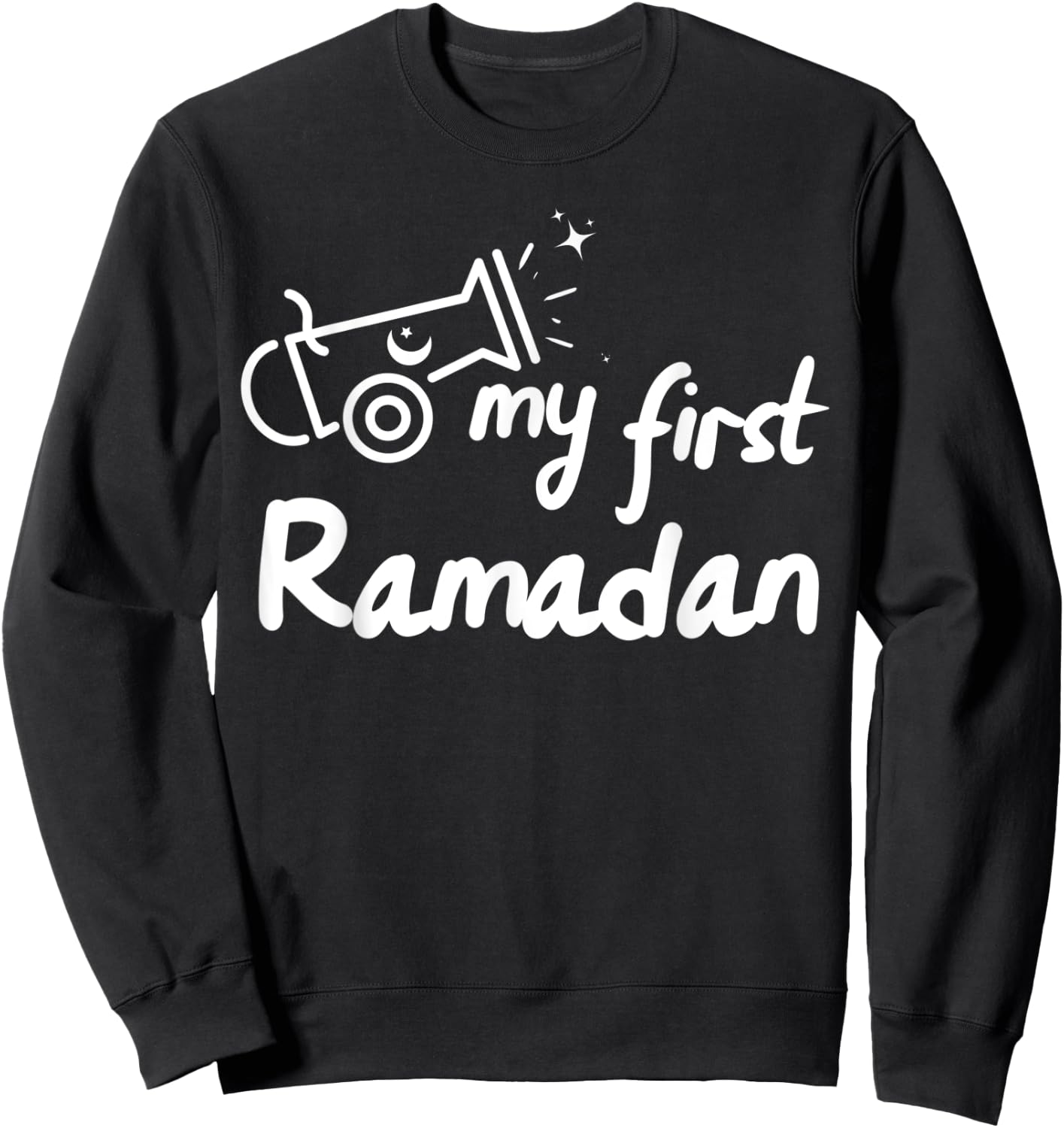 My First Ramadan For Baby, Boys, Girls Kids Fasting Ramadan , black Sweatshirt - Sweatshirt | Black