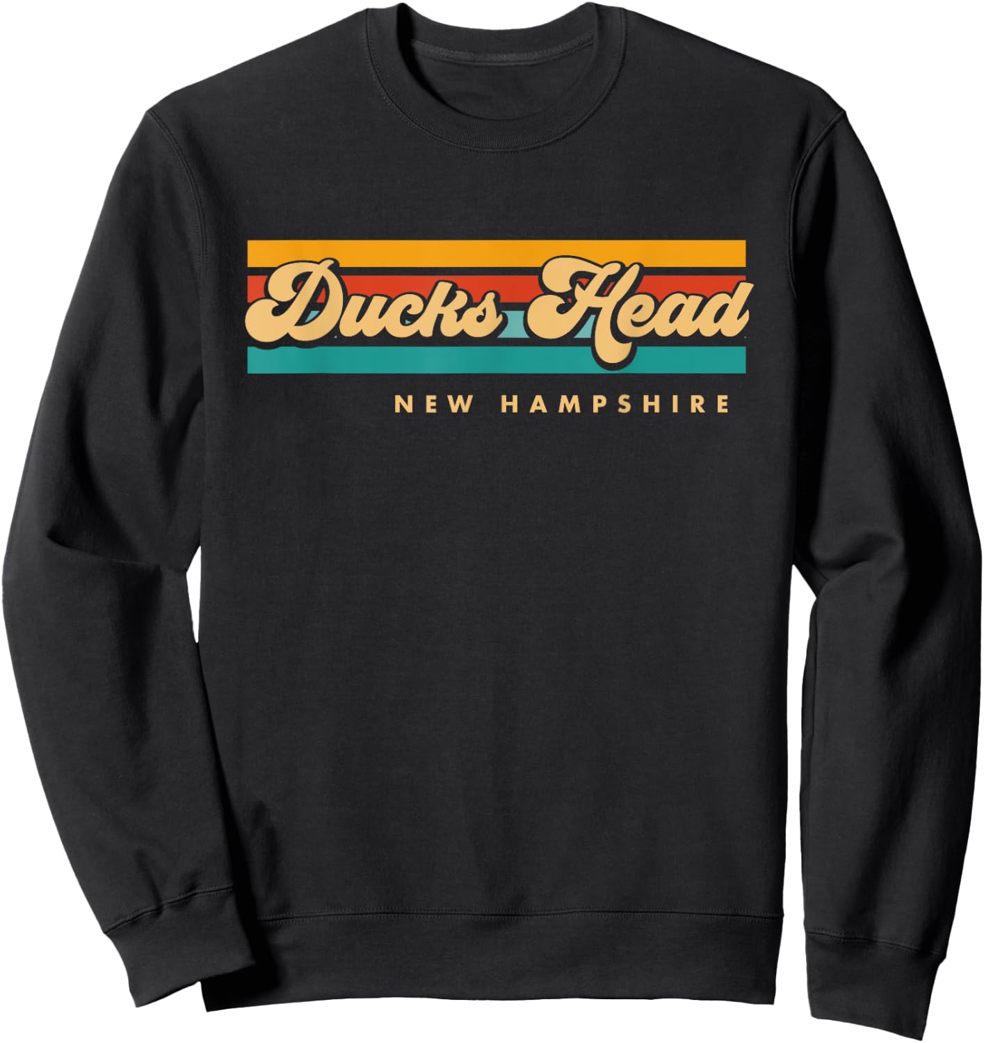 Vintage Sunset Stripes Ducks Head, New Hampshire Sweatshirt - Sweatshirt | Black