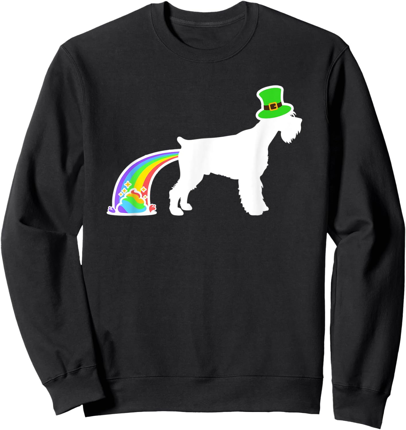 St. Patrick's Day Rainbow Dog - Giant Schnauzer Sweatshirt - Sweatshirt | Black