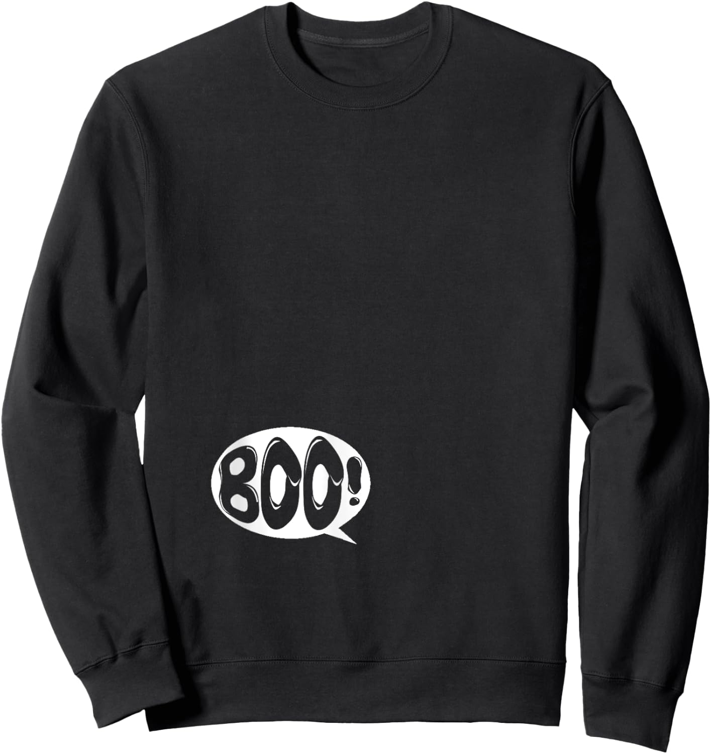 Baby Says Boo! Hilarious Halloween Pregnant Woman Sweatshirt - Sweatshirt | Black