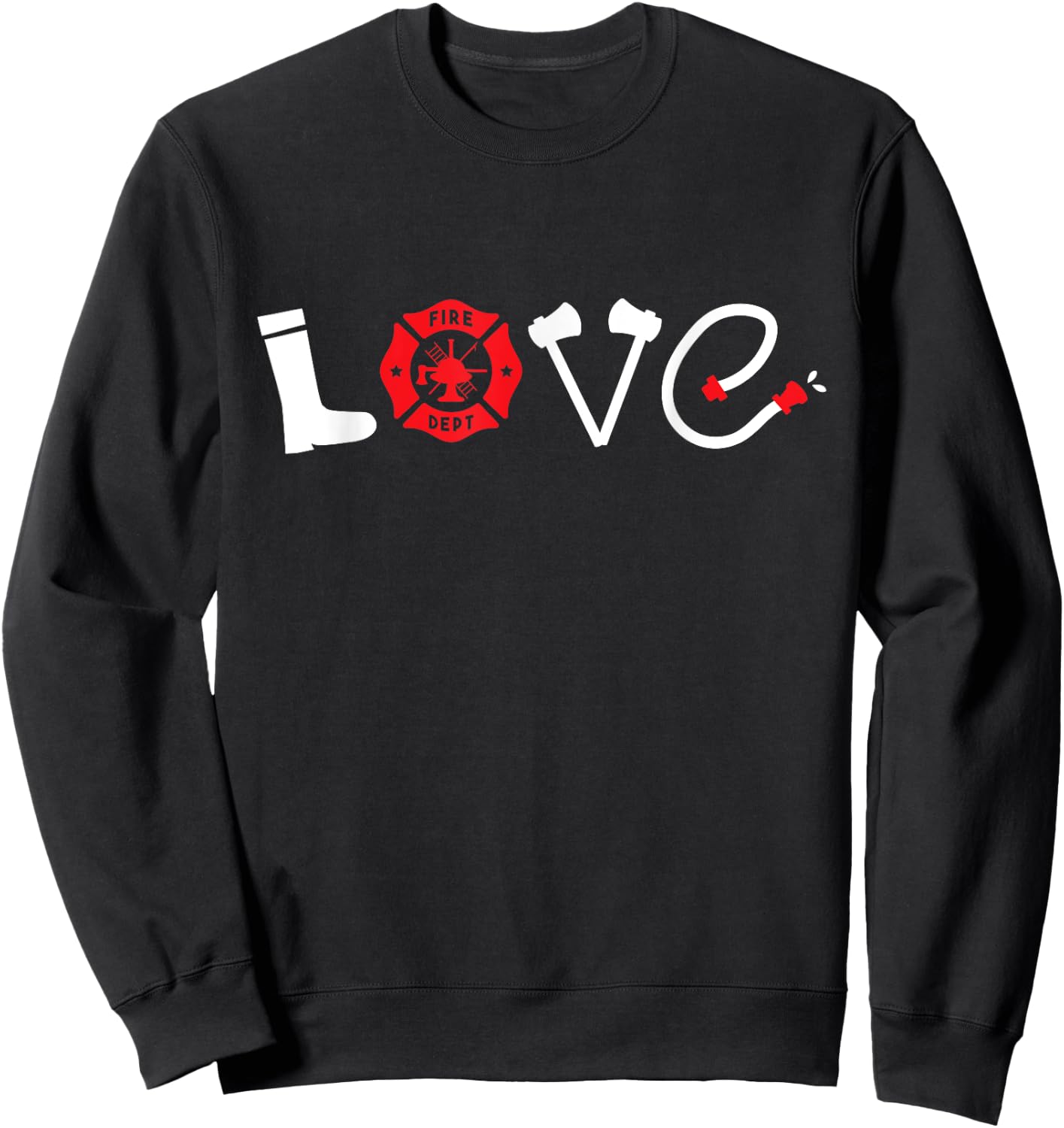 Firefighter Girlfriend Girl Wife Love Sweatshirt - Sweatshirt | Black