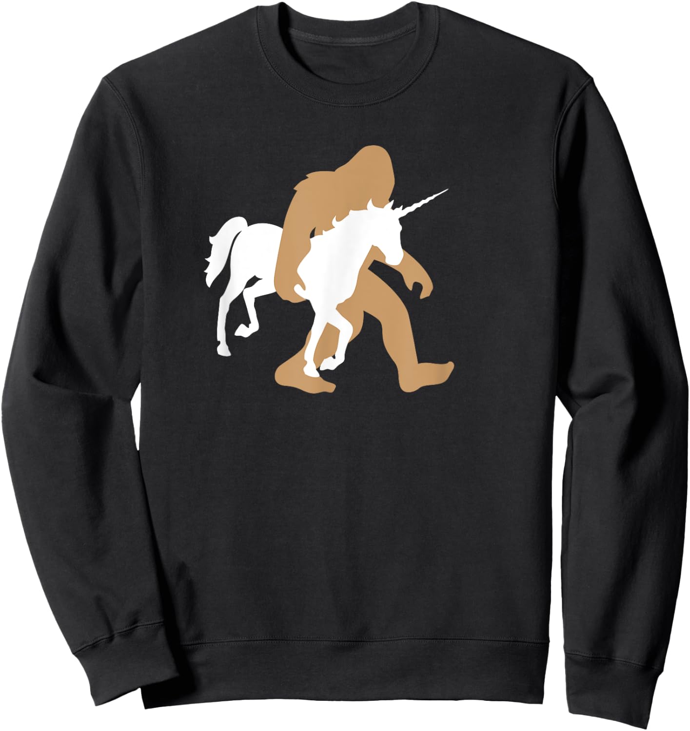 Bigfoot Carrying Unicorn Funny Cute Sasquatch Gift Sweatshirt - Sweatshirt | Black