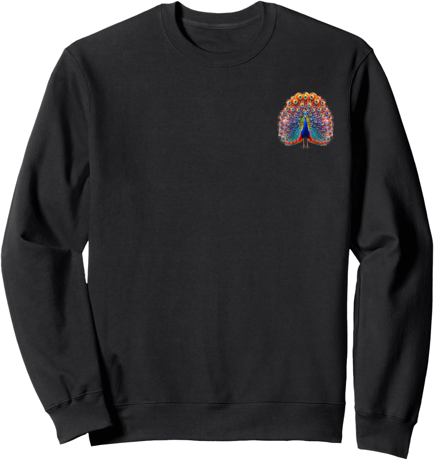 Peacock in the Pocket Bird Lovers Design Sweatshirt - Sweatshirt | Black