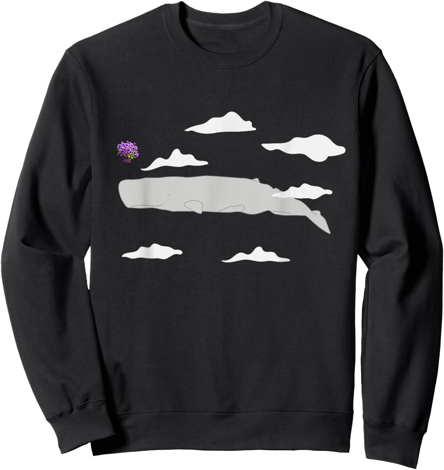 Oh No Not Again Funny Whale and Petunia Awsome Sweatshirt - Sweatshirt | Black