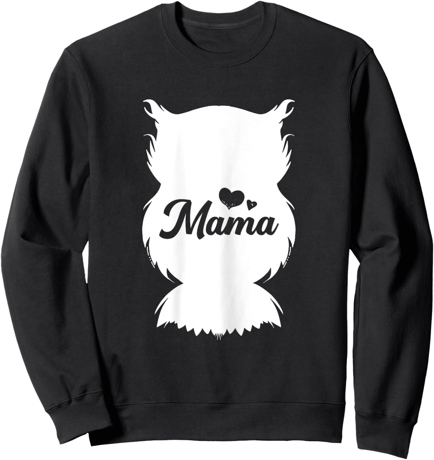 Owl Mama Mothers Day Cute Bird Animal Mom Momma Mommy Sweatshirt - Sweatshirt | Black