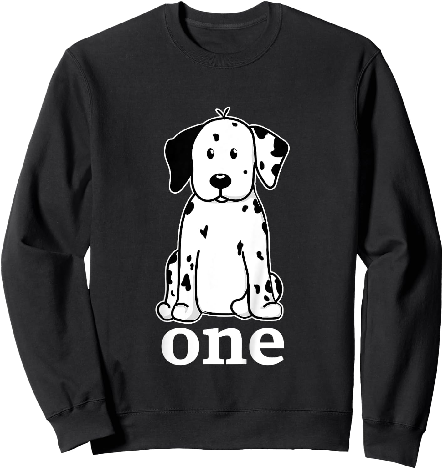First Birthday Dalmatian Puppy for One Year Old Sweatshirt - Sweatshirt | Black