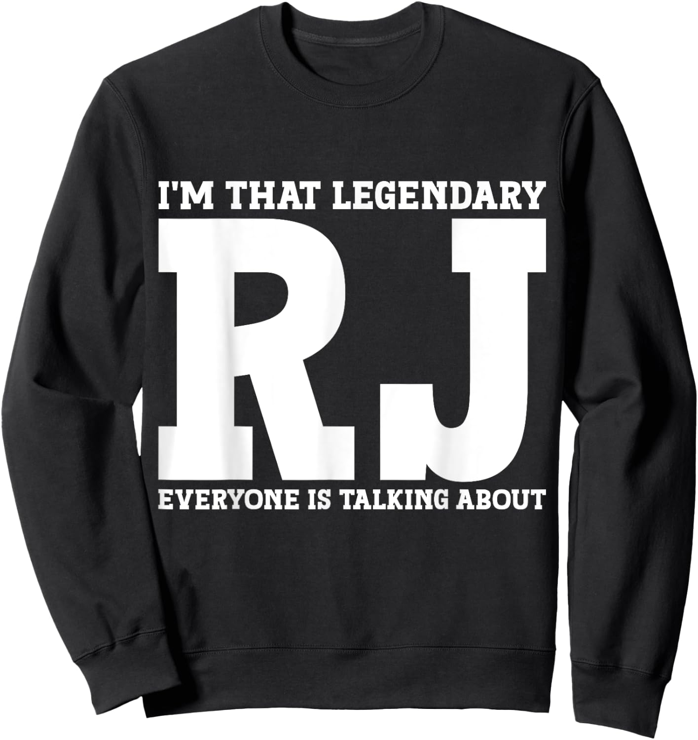 Rj Personal Name First Name Funny Rj Sweatshirt - Sweatshirt | Black