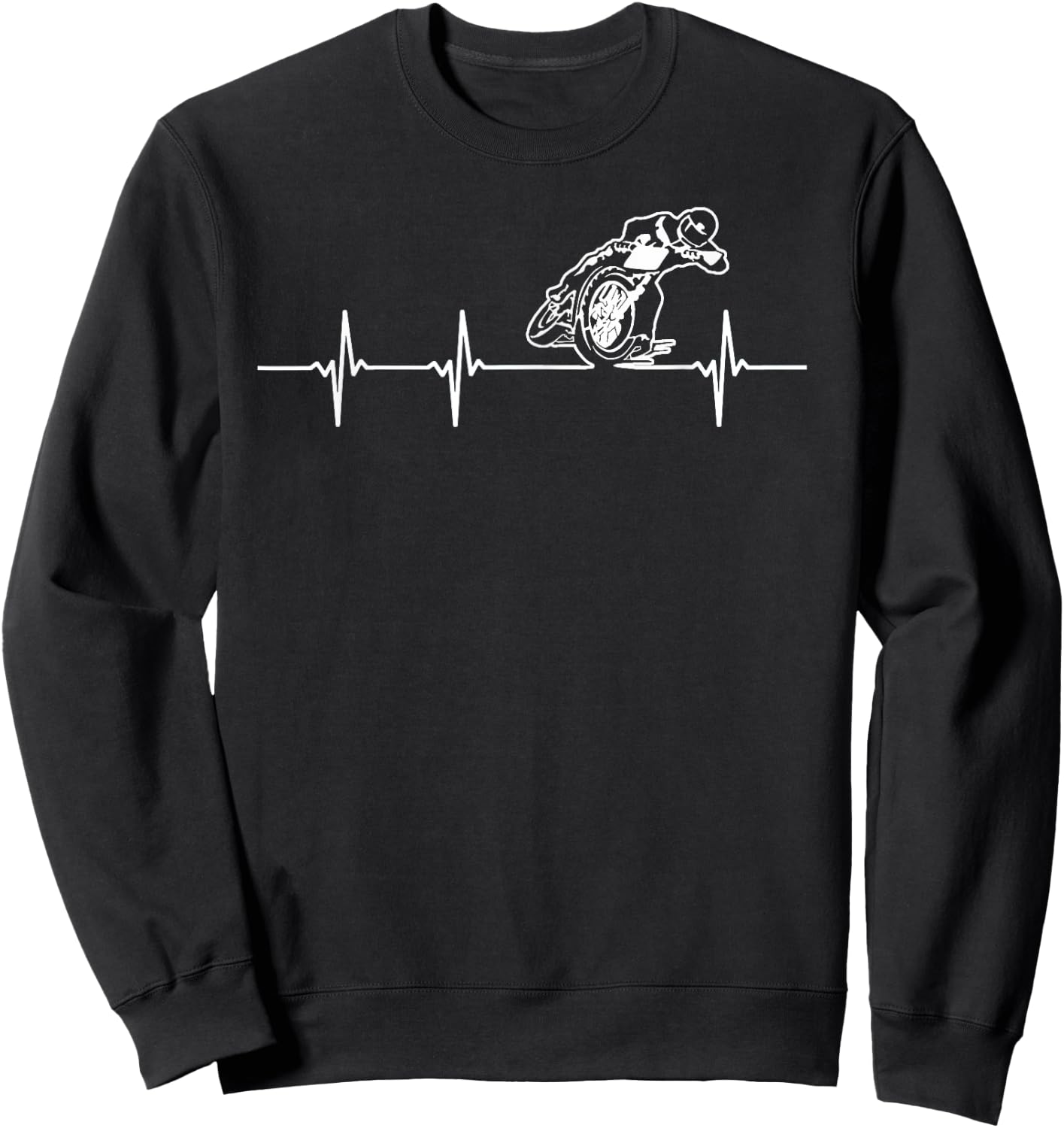 FLAT TRACK MOTORCYCLE heartbeat racing speedway shirt Sweatshirt - Sweatshirt | Black
