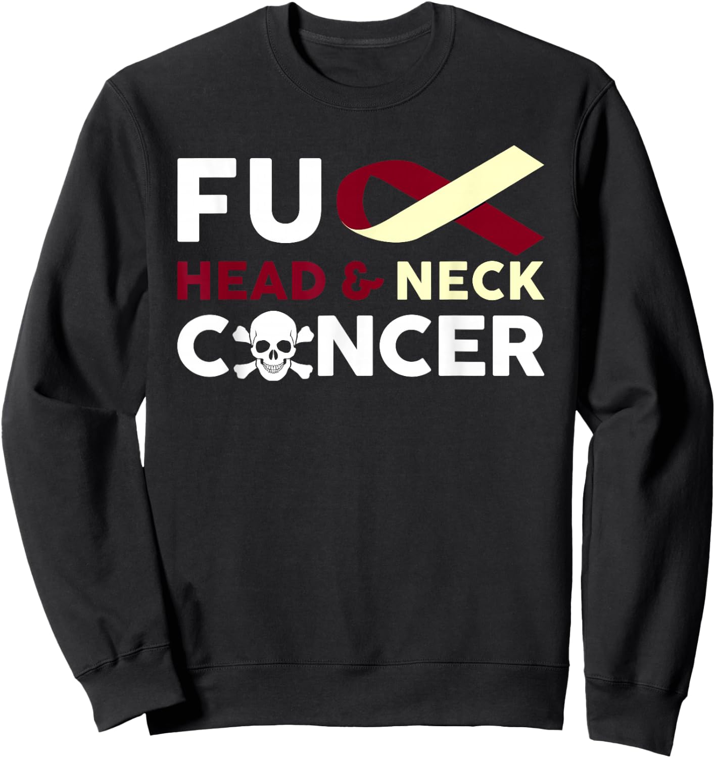 Fuck Head And Neck Cancer T Shirt Fighting Cancer Together Sweatshirt - Sweatshirt | Black