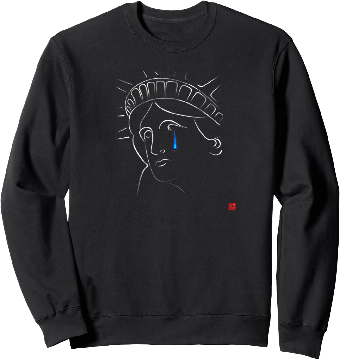 Statue Of Liberty Crying Sweatshirt - Sweatshirt | Black