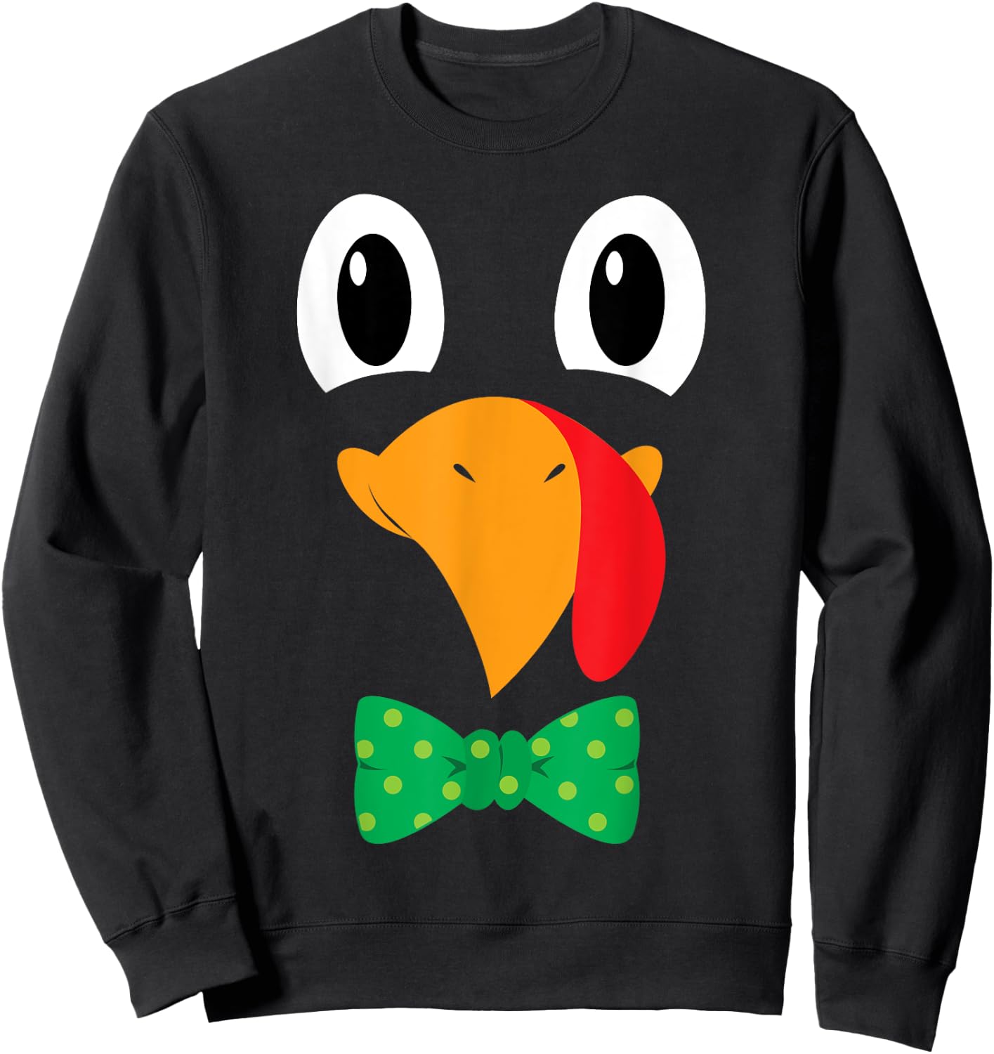 Turkey Face Bow Tie Funny Thanksgiving Men Boys Sweatshirt - Sweatshirt | Black