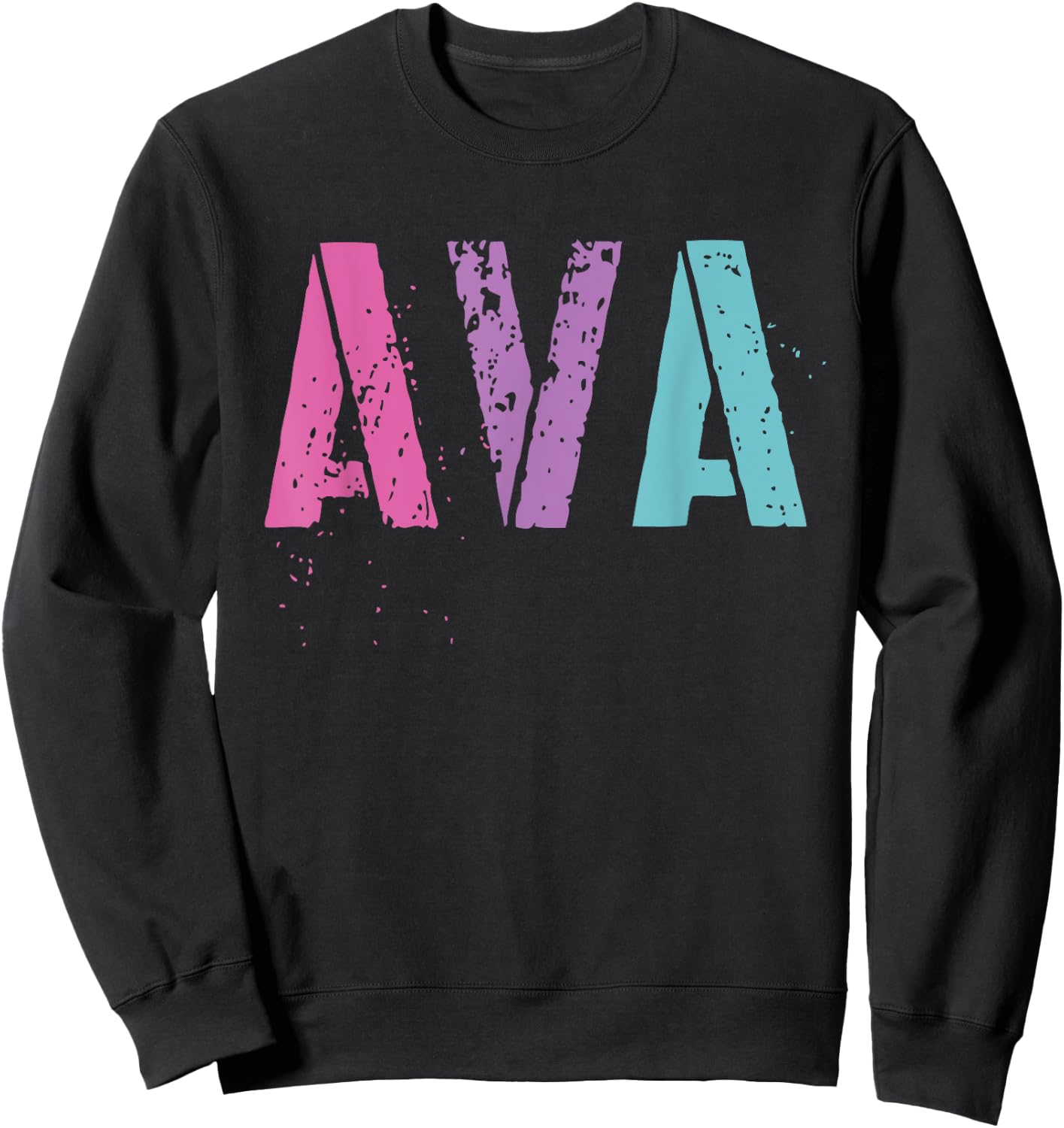 Vintage First Name AVA Girl Rock Star Sister Mom Av Birthday Sweatshirt - Sweatshirt | Black