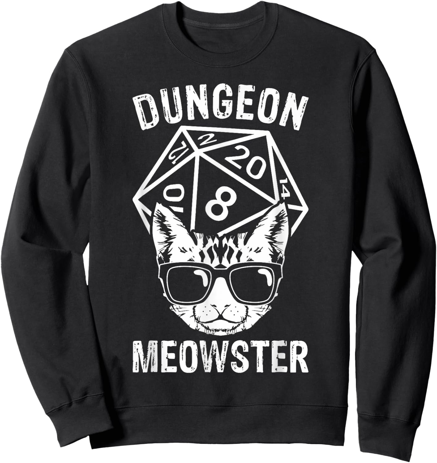 Dungeon Meowster Funny Cat Game Lover Women Girls Kids Sweatshirt - Sweatshirt | Black