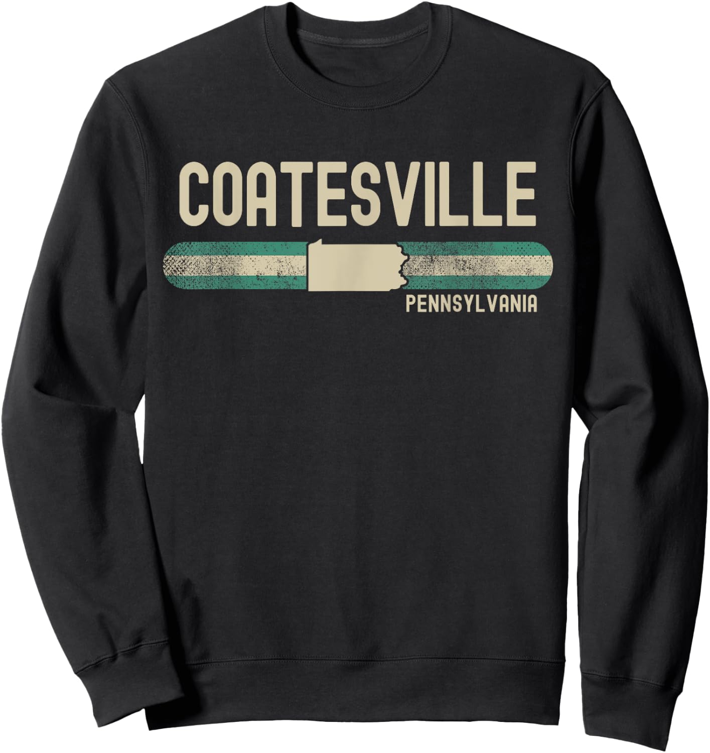 Coatesville PA | Pennsylvania | Travel & 80s Style Sweatshirt - Sweatshirt | Black
