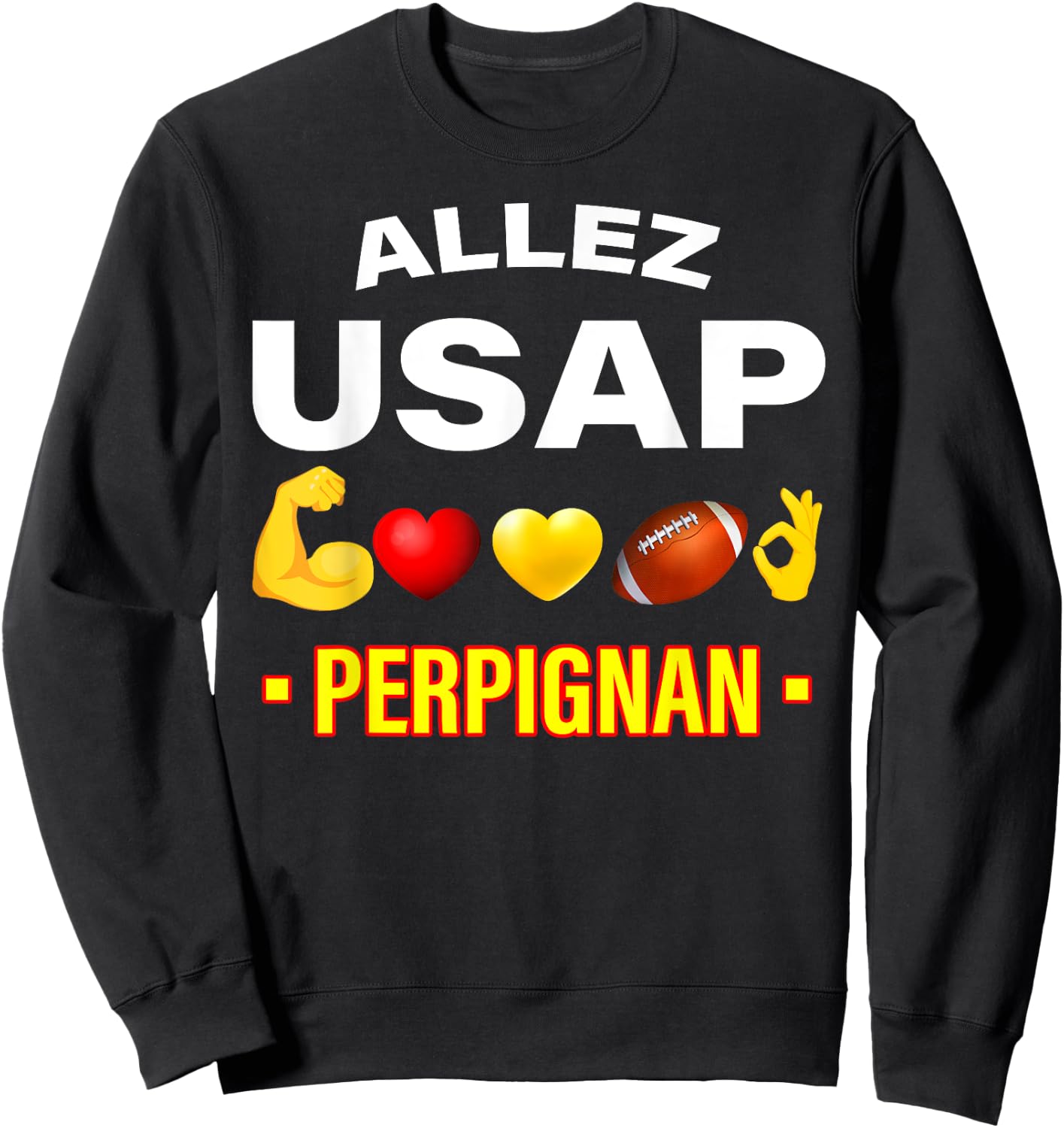 Rugby Perpignan Pride Supporter Man Woman Child , Black, S Sweatshirt - Sweatshirt | Black