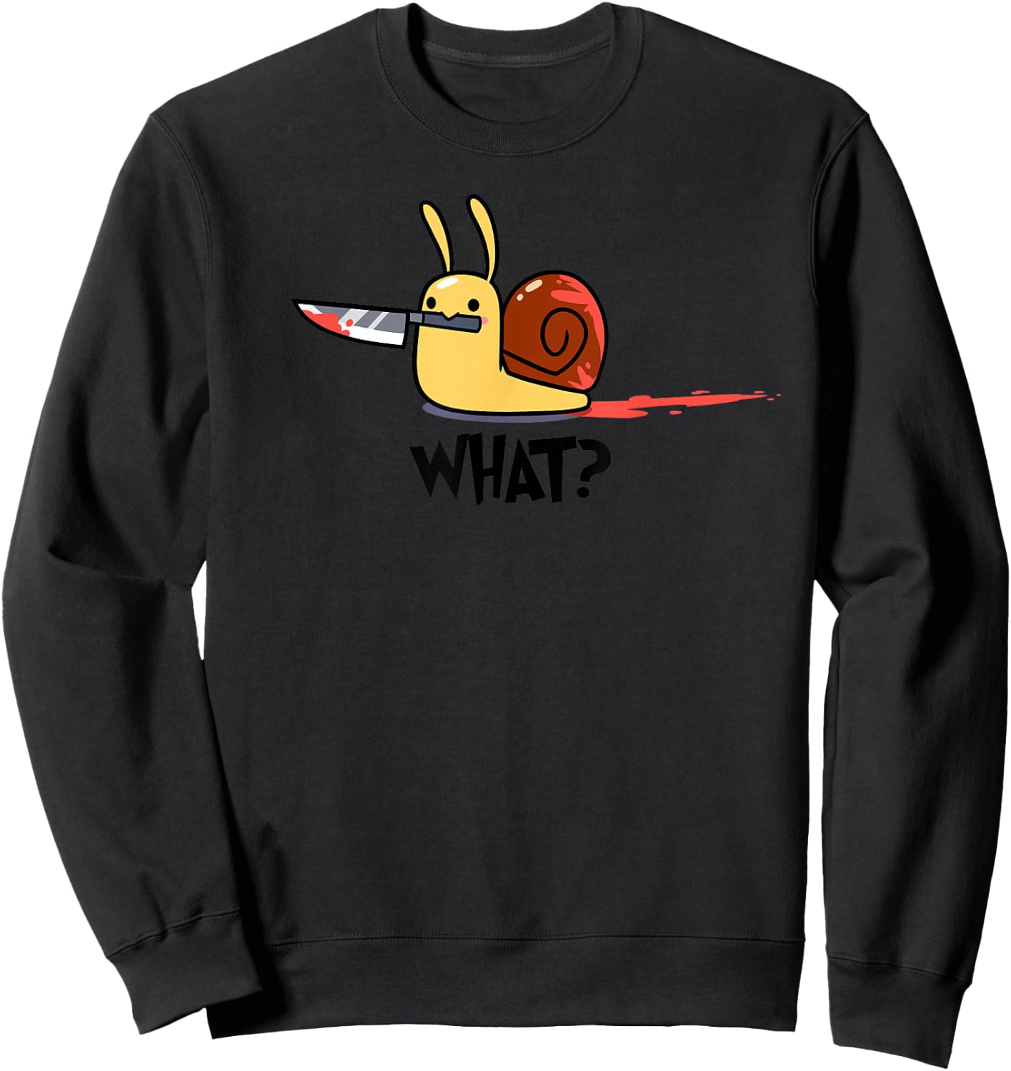 Snail With Knife Funny Sweatshirt - Sweatshirt | Black