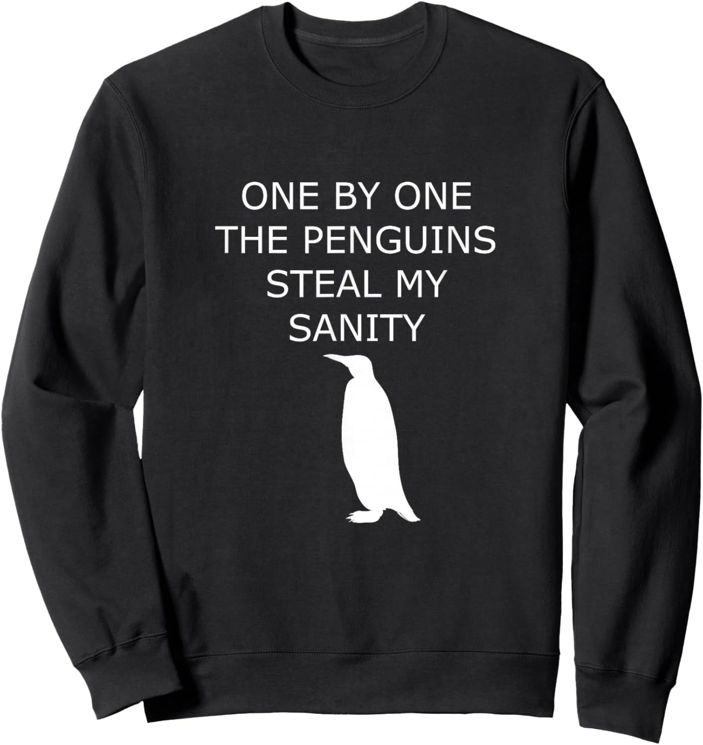 Penguins Steal My Sanity Graphic Sweatshirt - Sweatshirt | Black