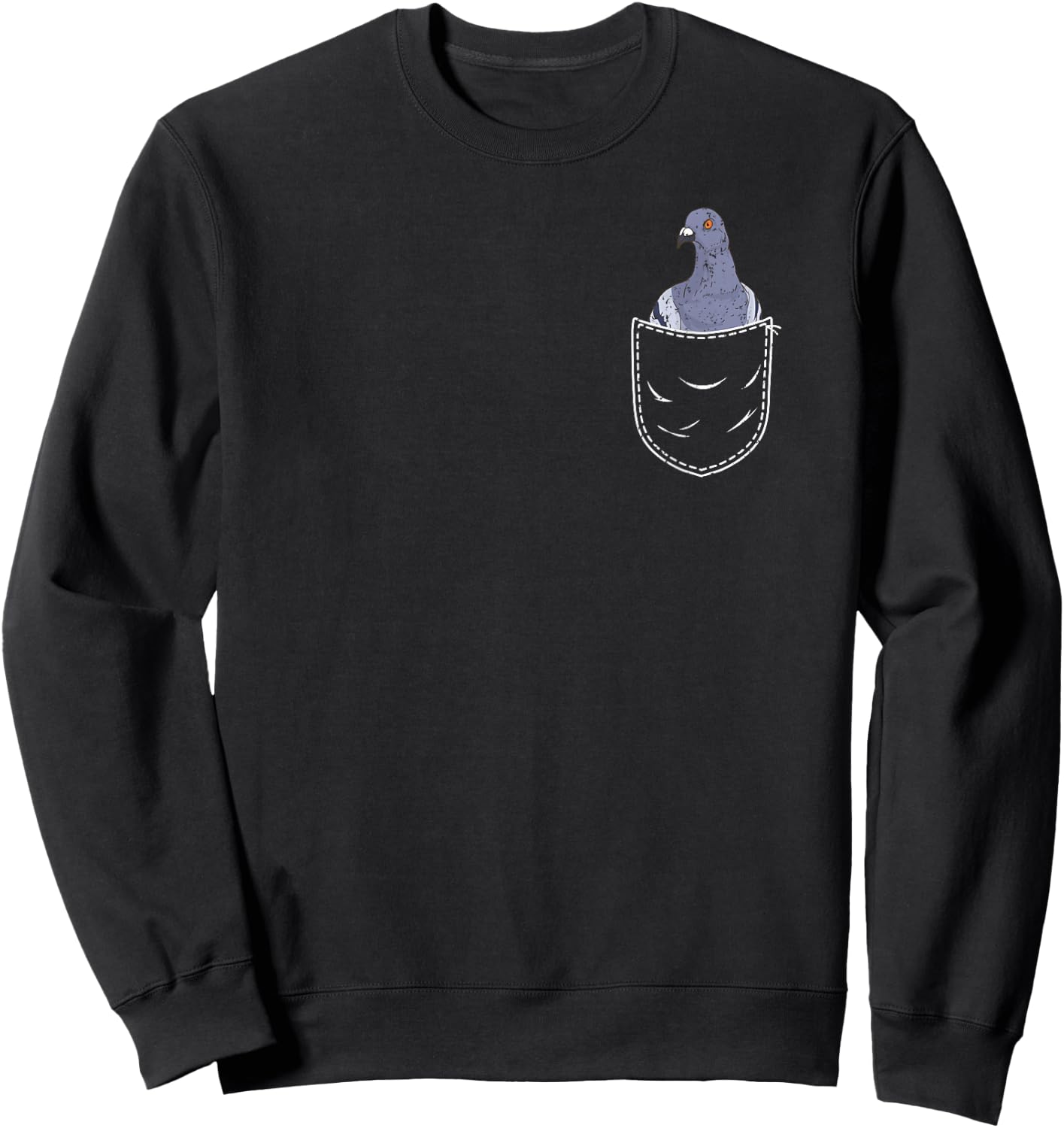 Pigeon Taubenschlag Bird Animal Lover Chest Pocket , black Sweatshirt - Sweatshirt | Black