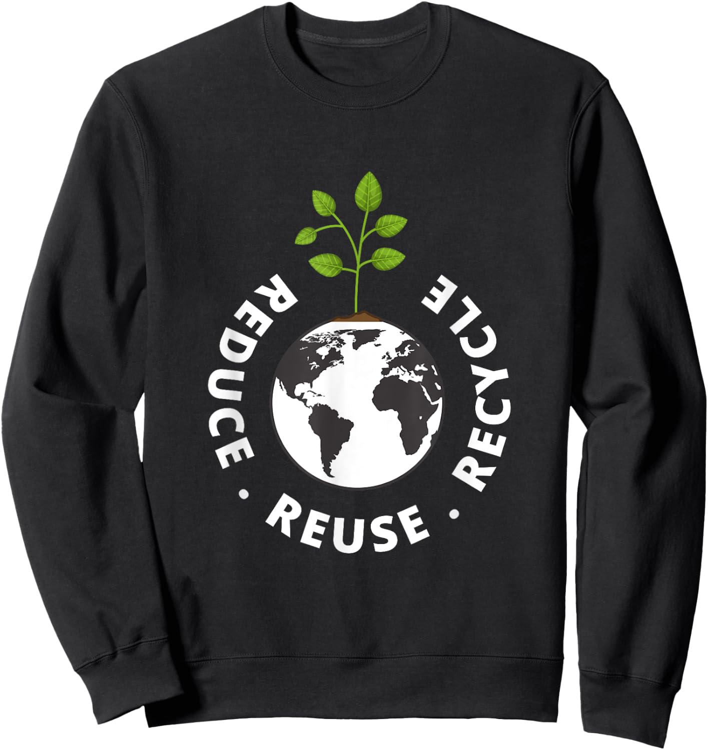 Recycling Earth Day Gift | Environment Reduce Reuse Recycle Sweatshirt - Sweatshirt | Black