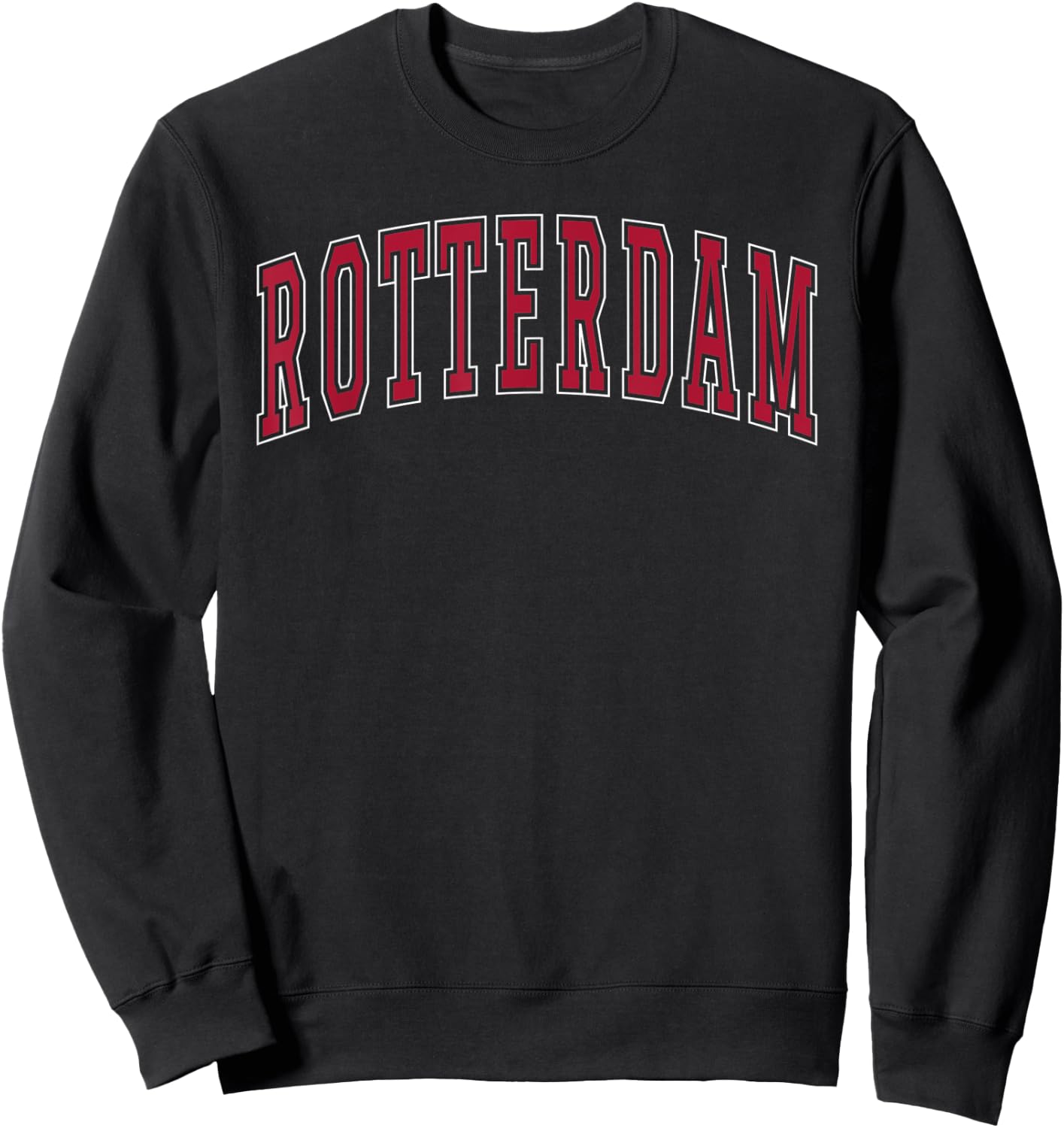 Rotterdam New York Souvenir College Style roter Text Sweatshirt - Sweatshirt | Black