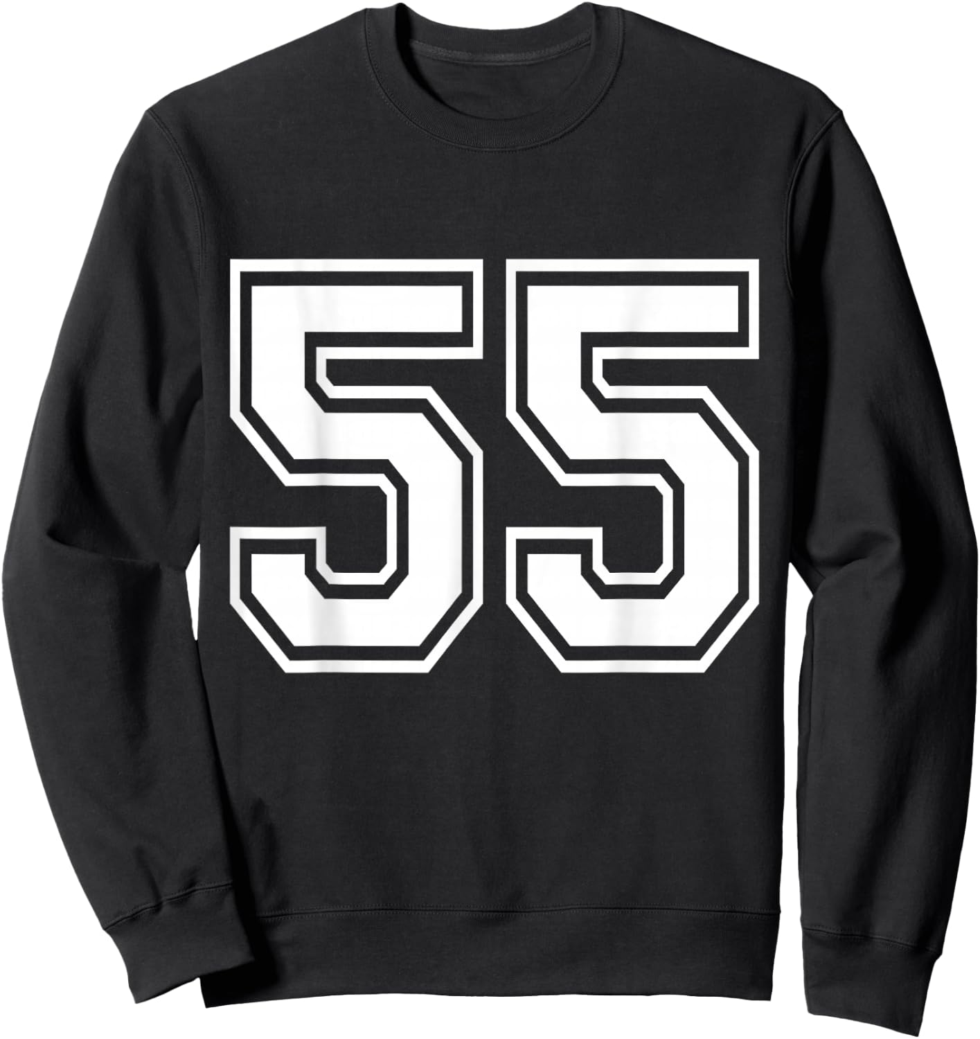Number 55 Varsity Sports Team Jersey 55th Birthday 55 Years Sweatshirt - Sweatshirt | Black