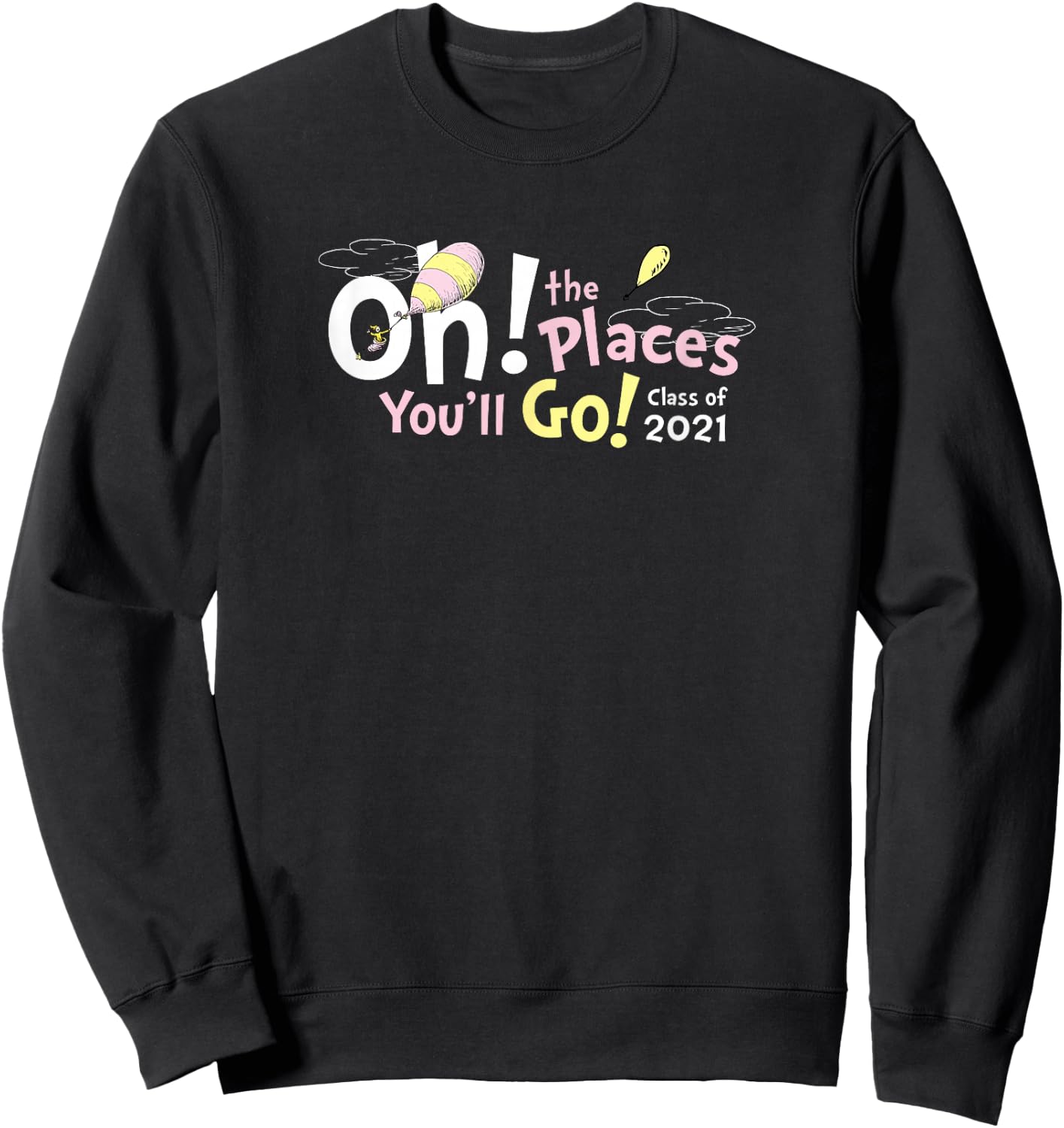 Dr. Seuss Oh the Places You'll Go! Clouds Sweatshirt - Sweatshirt | Black
