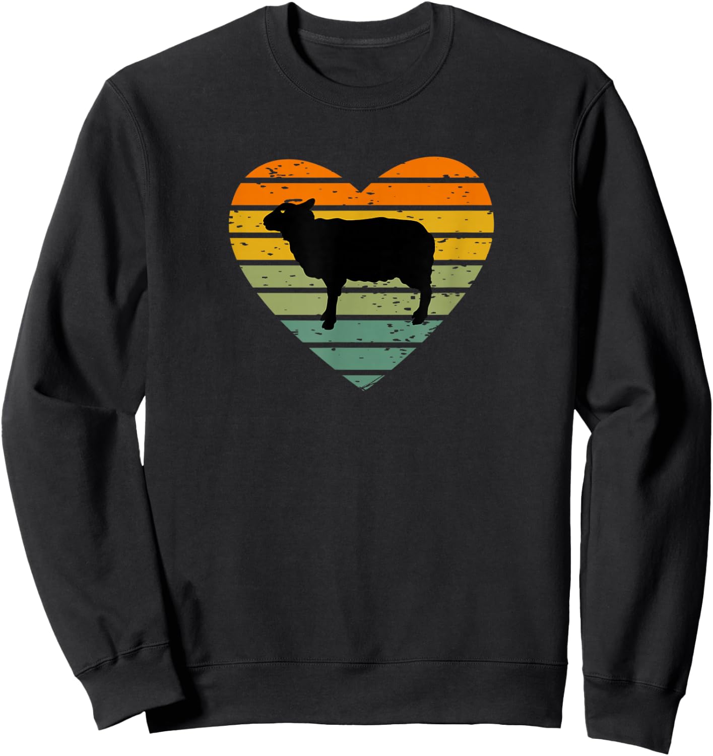Ich Liebe Schafe Retro Herz Bauernhof Schäfer Lamm Schäfchen Sweatshirt - Sweatshirt | Black