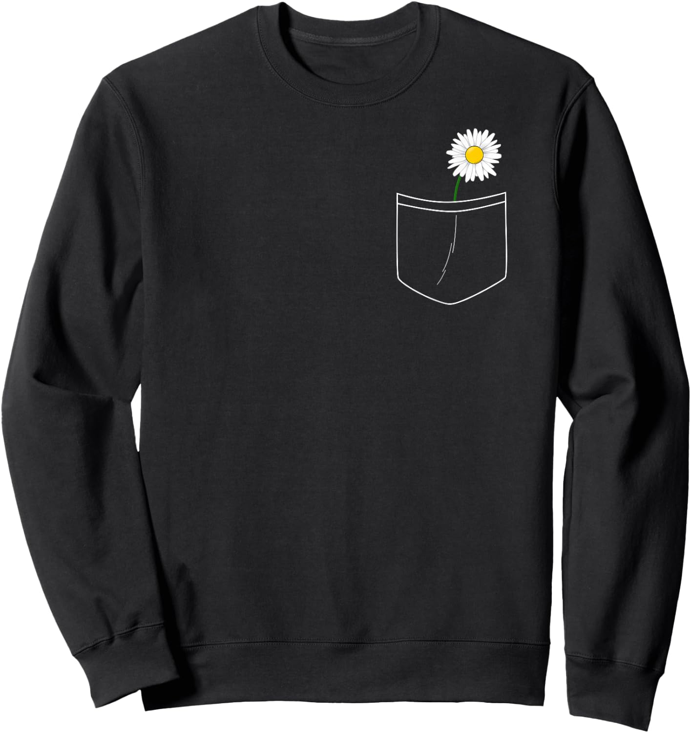 White Daisy Sweatshirt - Sweatshirt | Black